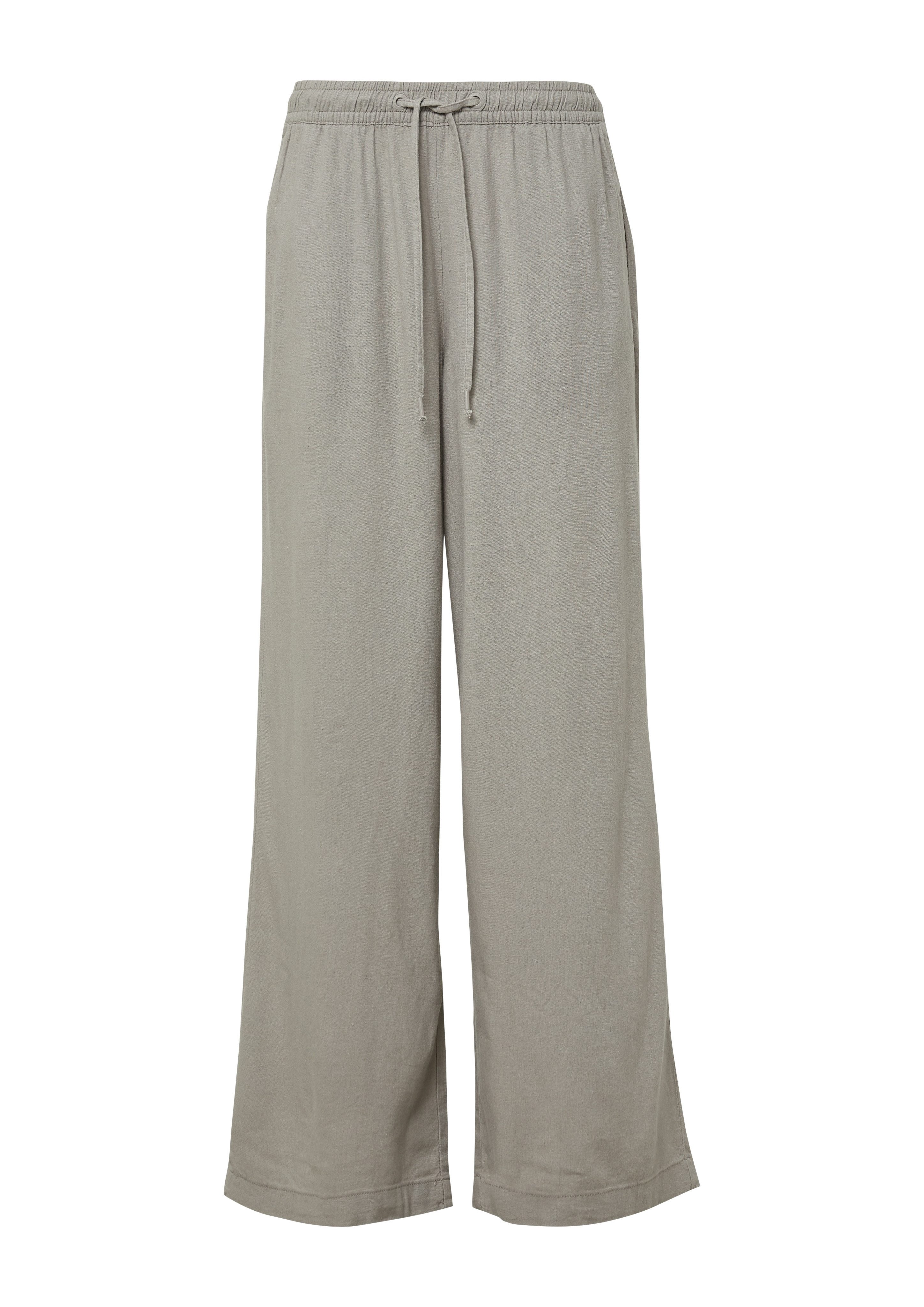 Q/S designed by Linnen broek met elastische band en rijgkoord
