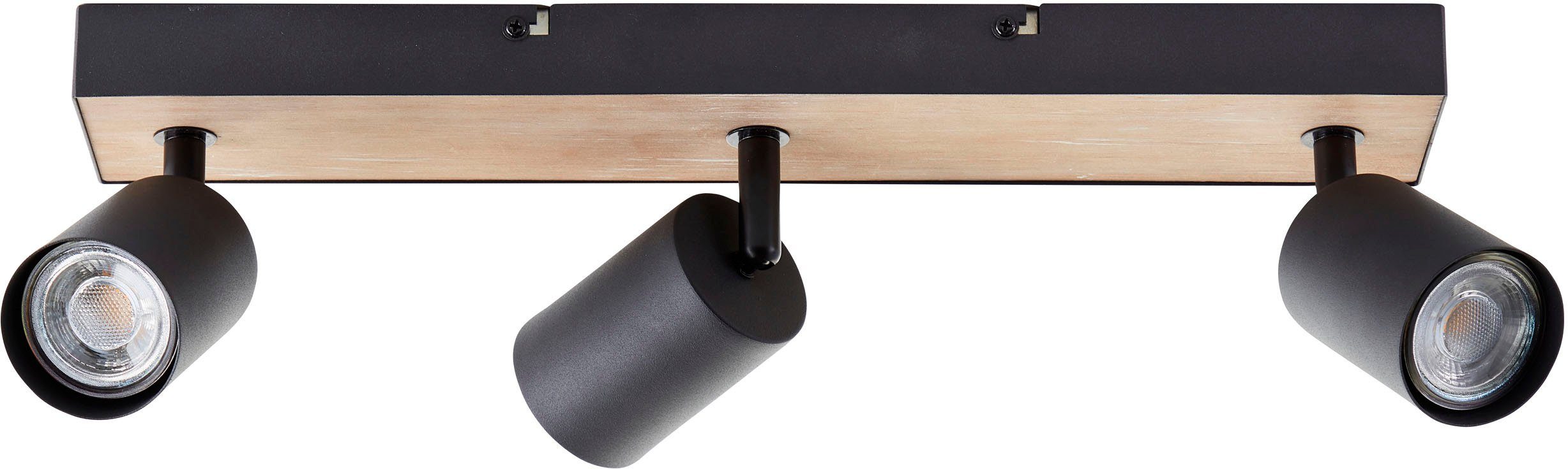 Brilliant Leuchten Plafondspot Jello Wood Spotbalk draaibaar, 15x42x8 cm, GU10, 345lm, 3000K, metaal/hout