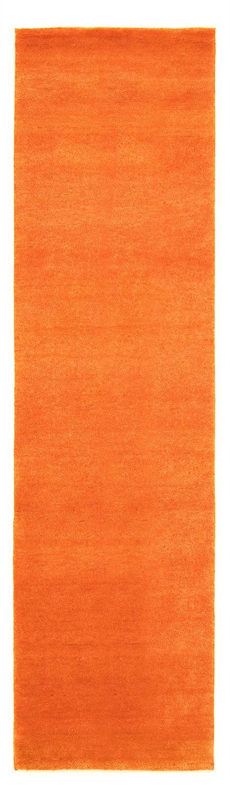 morgenland Wollen kleed Uni Arancione 200 x 80 cm Handgeknoopt