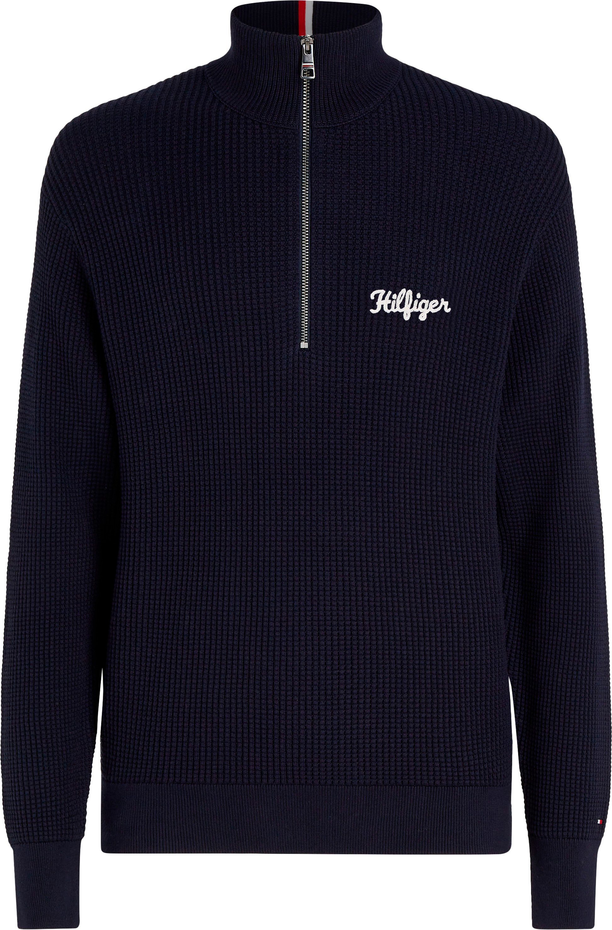 Tommy Hilfiger Trui met ronde hals HILFIGER GRAPHIC WAFFLE ZIP MOCK