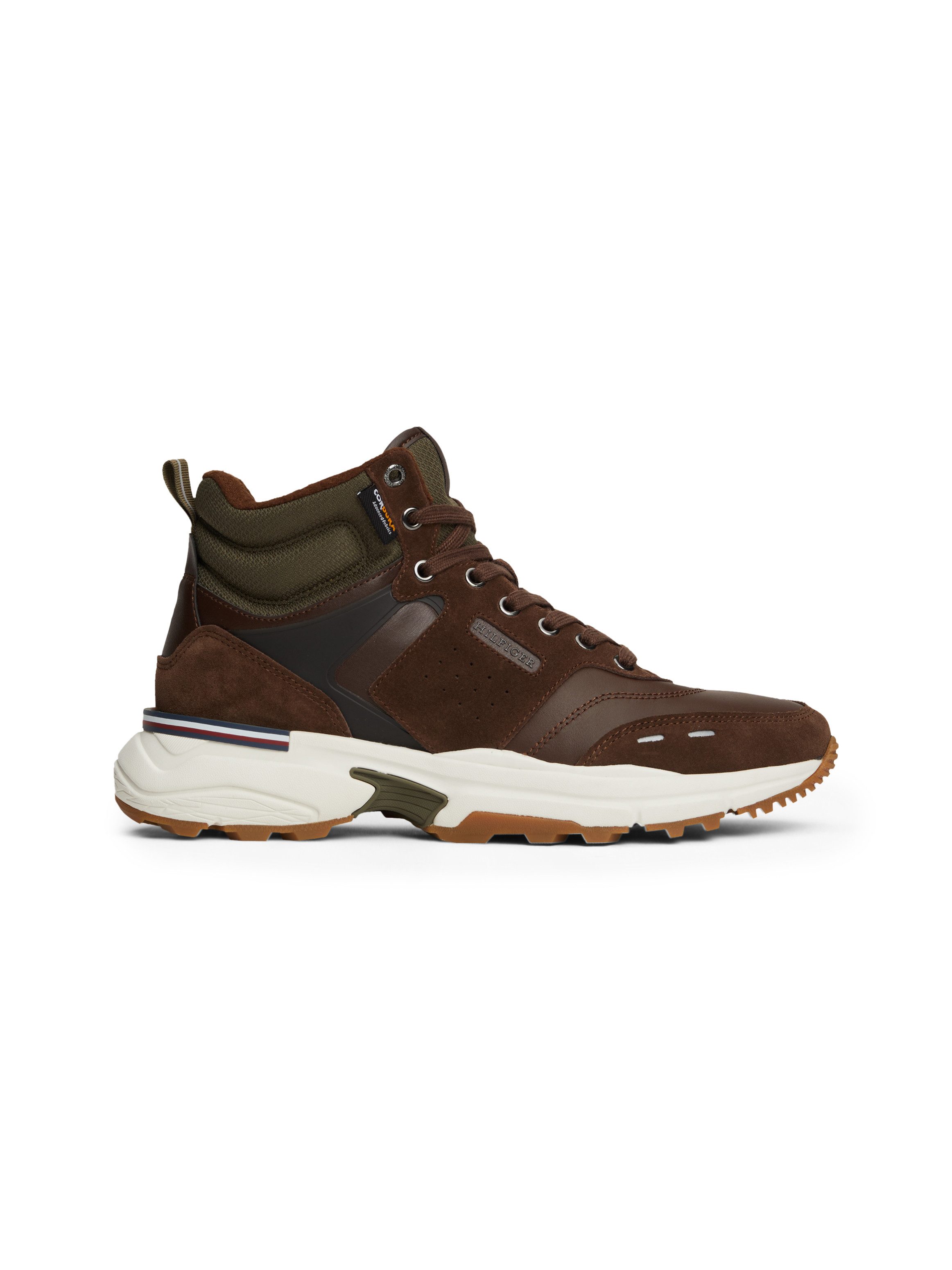 Tommy Hilfiger Sneakers met sleehak M RUNNER CORDURA HI LTH MIX sleehak, veterschoenen, veterschoen met gevoerde schacht