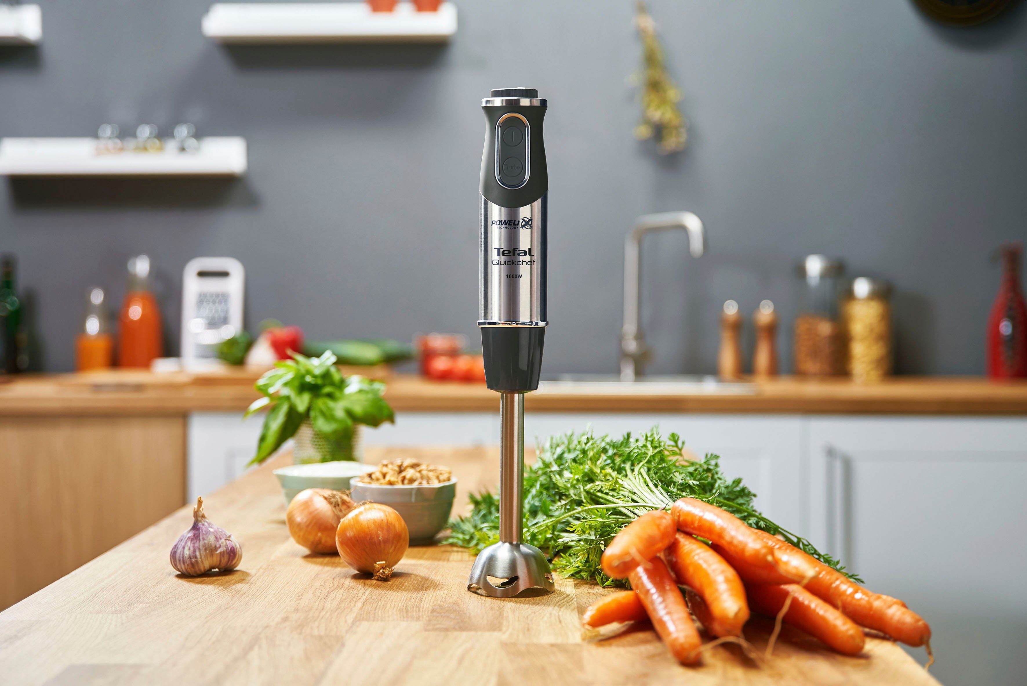 Tefal Staafmixer HB6588 Quickchef Snelheidsregeling, 4 messen met Powelix-technologie
