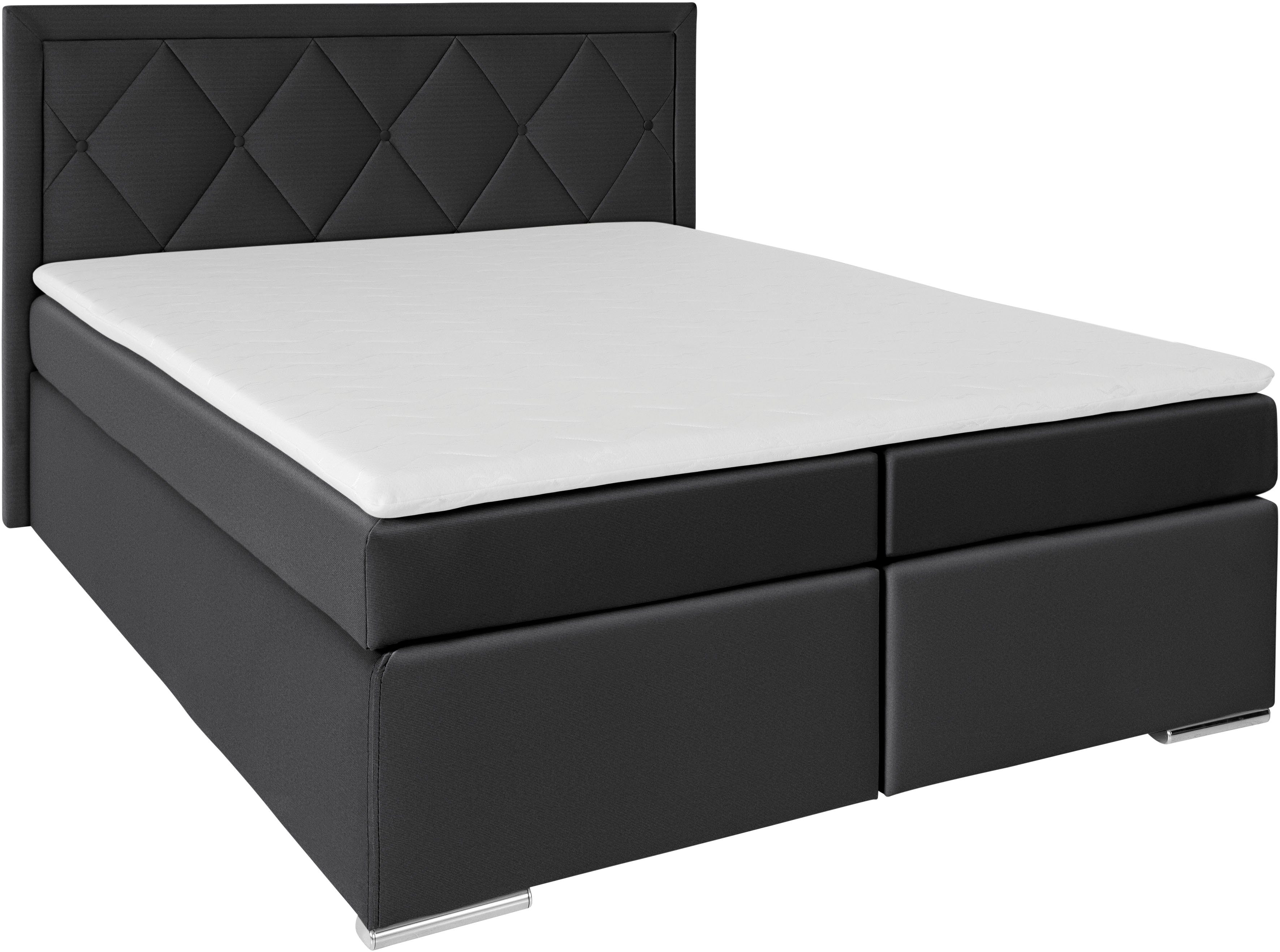 Leonique Boxspring Alfie, bestseller, optioneel met bedlade met capitonnage in het hoofdbord, h2, h3 en h4 ter keuze