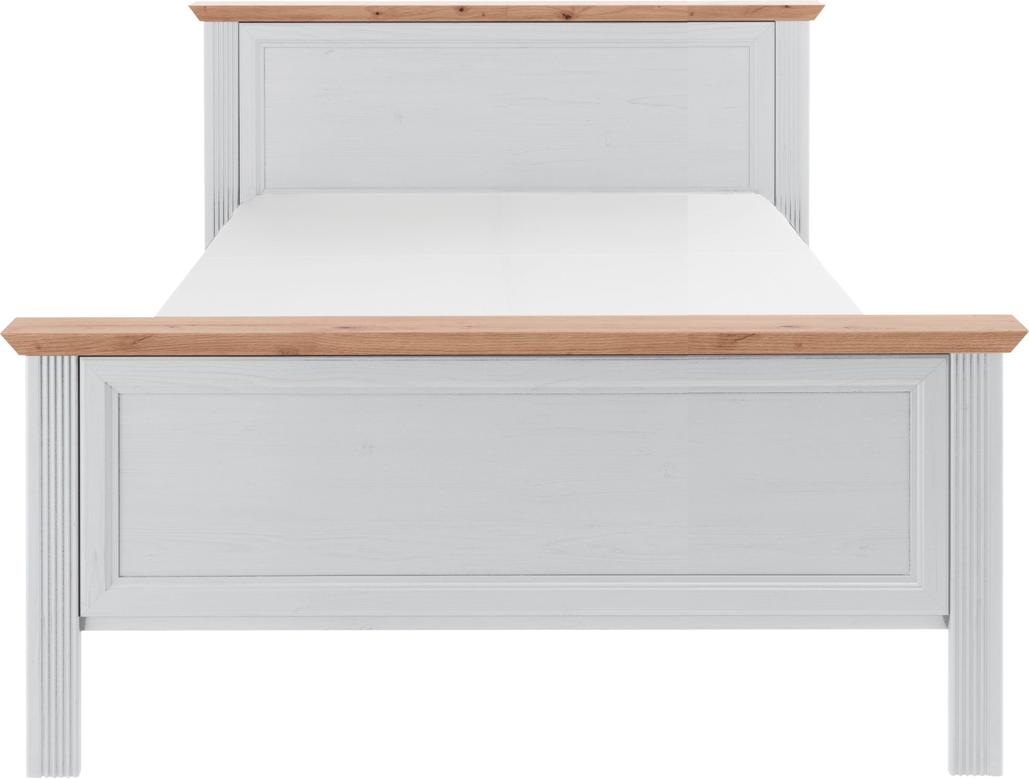 Schlafkontor Bedframe Jasmin II in landelijke stijl bedden wit