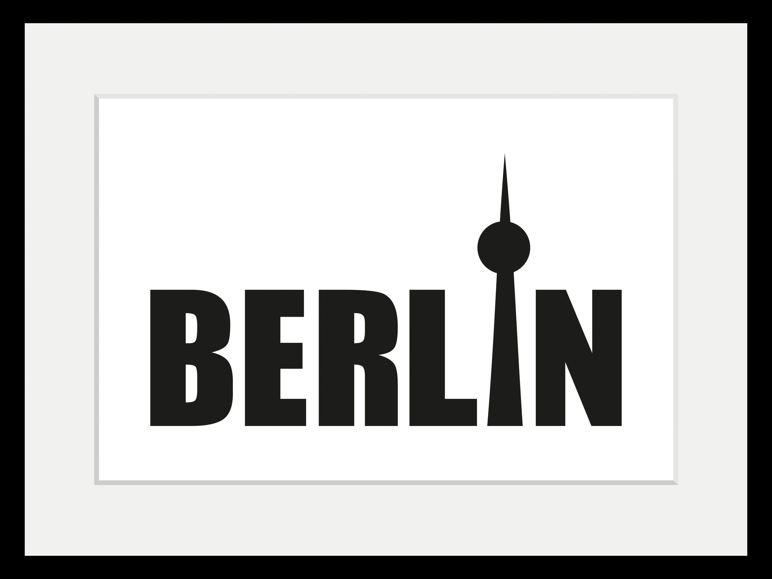 queence Wanddecoratie Berlijn tower HD premium posterdruk incl. houten lijst (1 stuk)