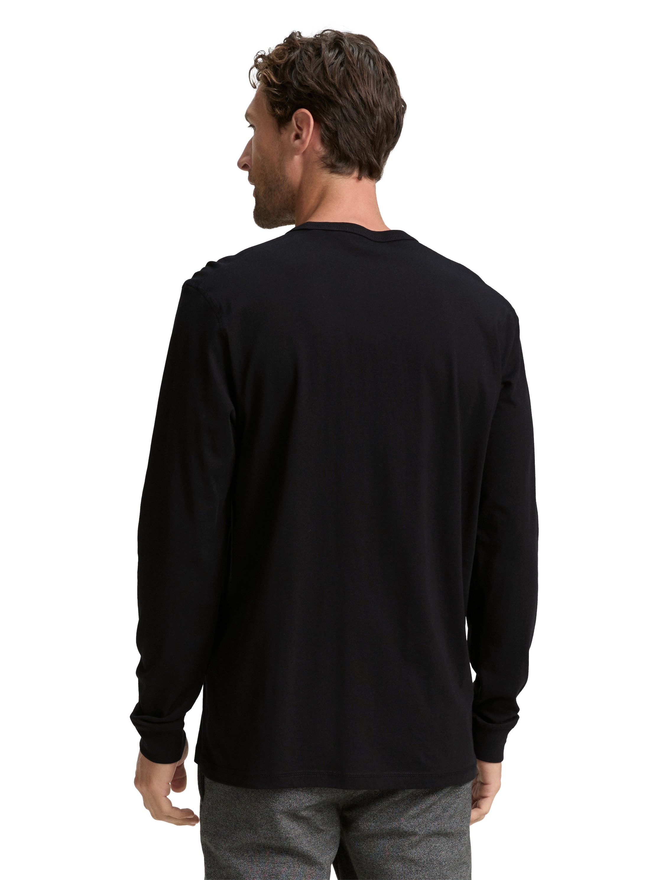 Tom Tailor Shirt met lange mouwen met geborduurd logo