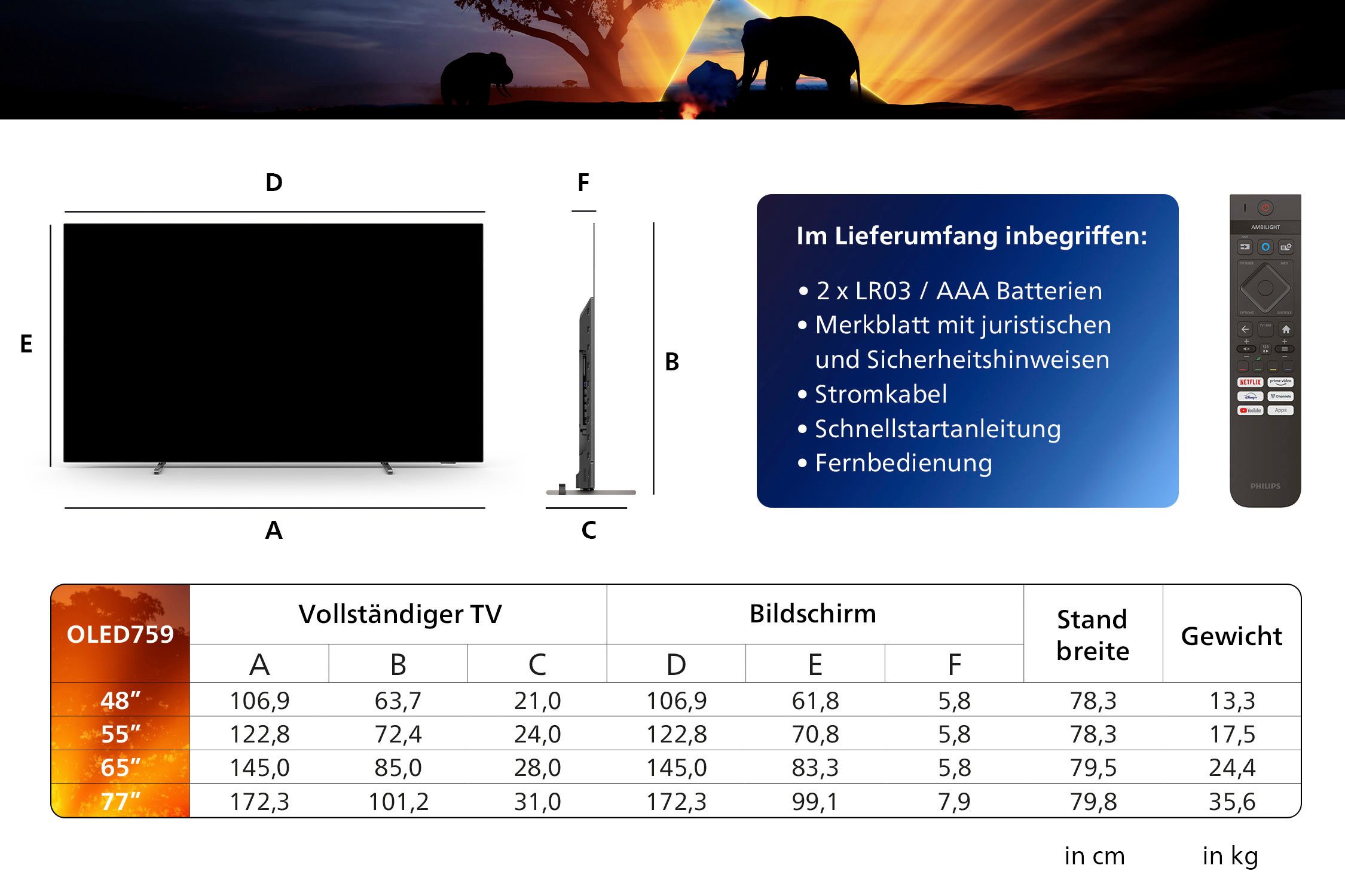 Philips OLED-TV 48OLED759/12, 121 cm / 48", 4K Ultra HD, Smart TV