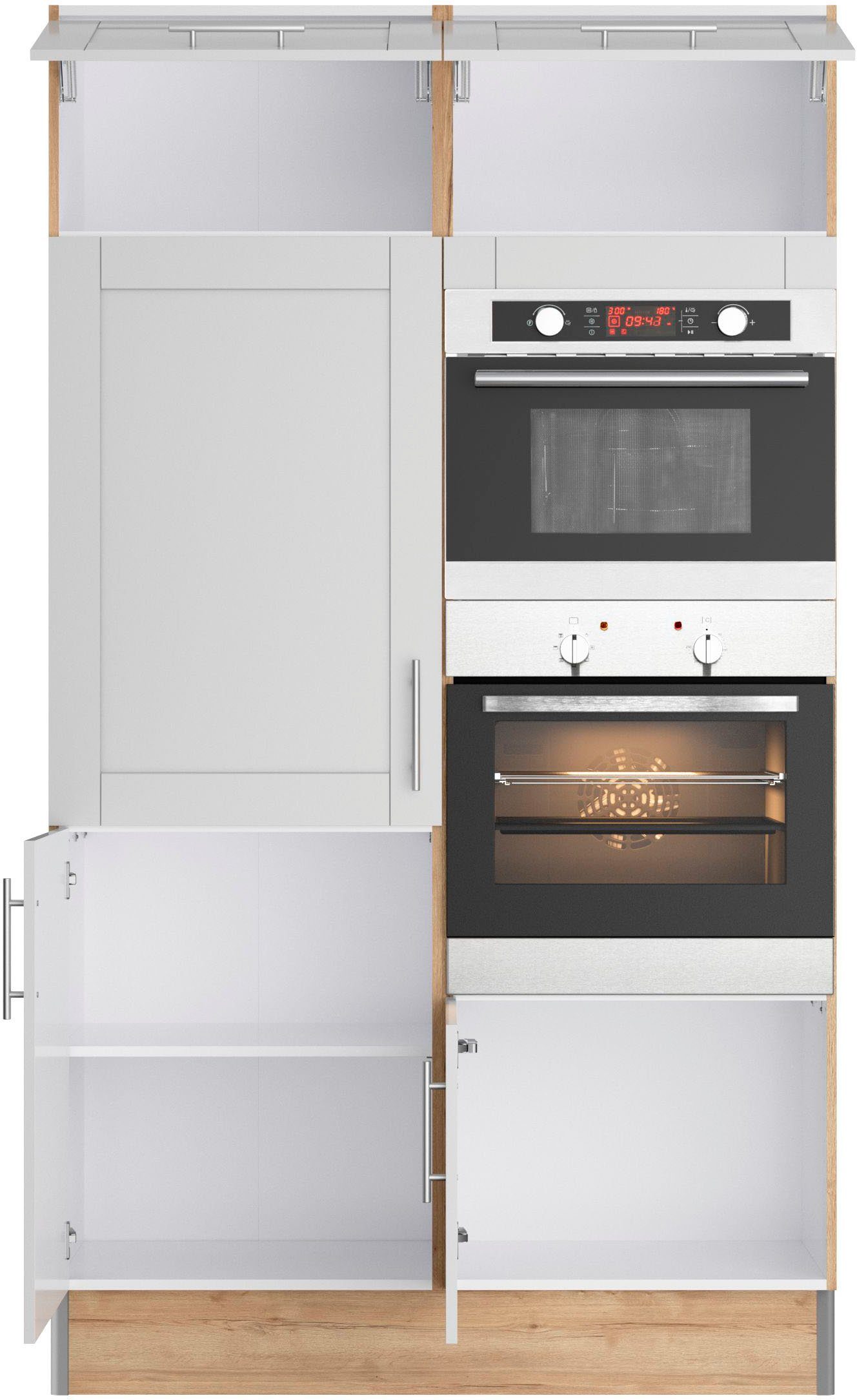 Kochstation Keuken KS-Ahus, Hoge kastmodule Breedte 120 cm, optioneel met elektrische apparaten, softclose functie