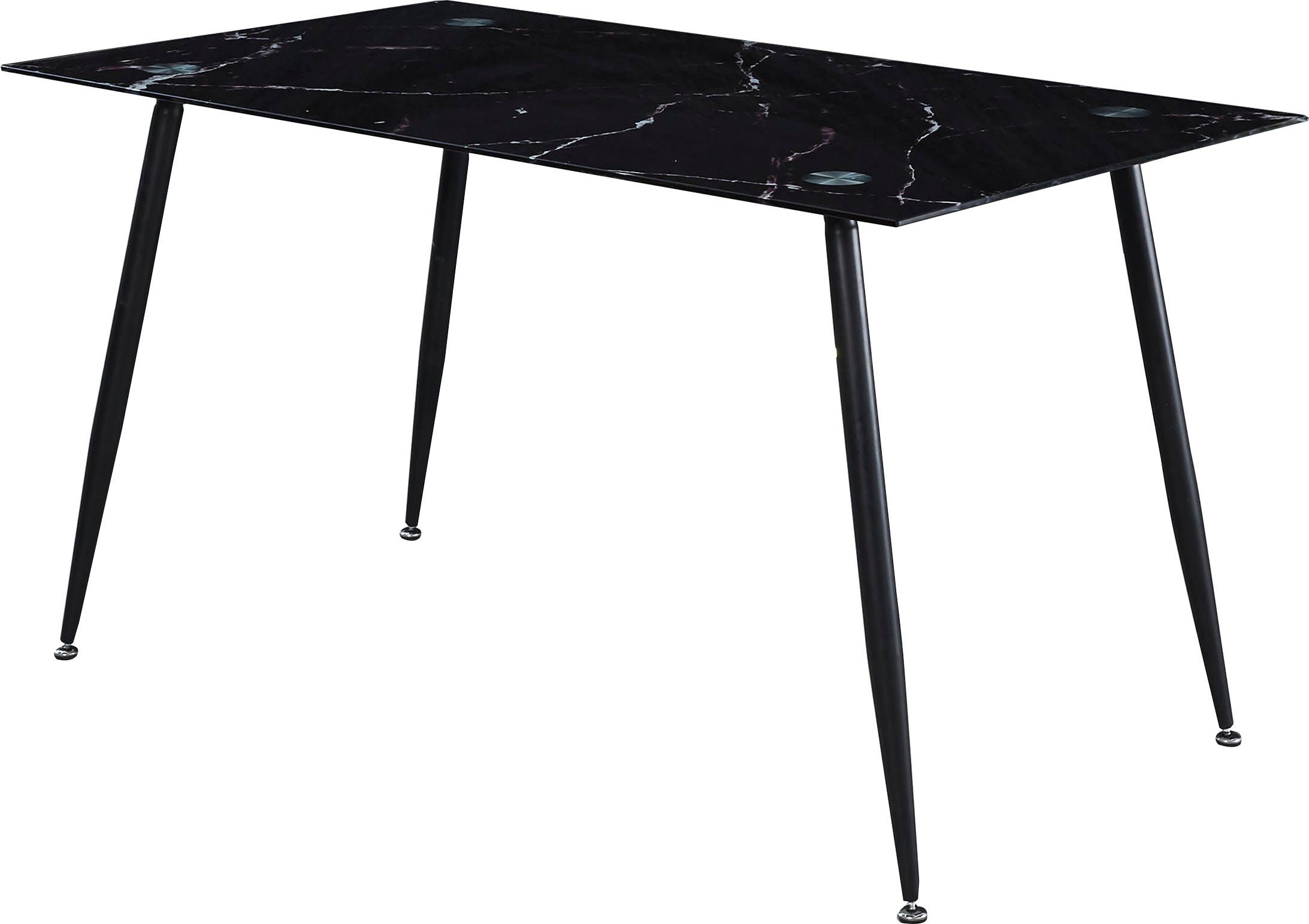 Homexperts Glazen tafel Romeo Breedte 140 cm, in marmerlook