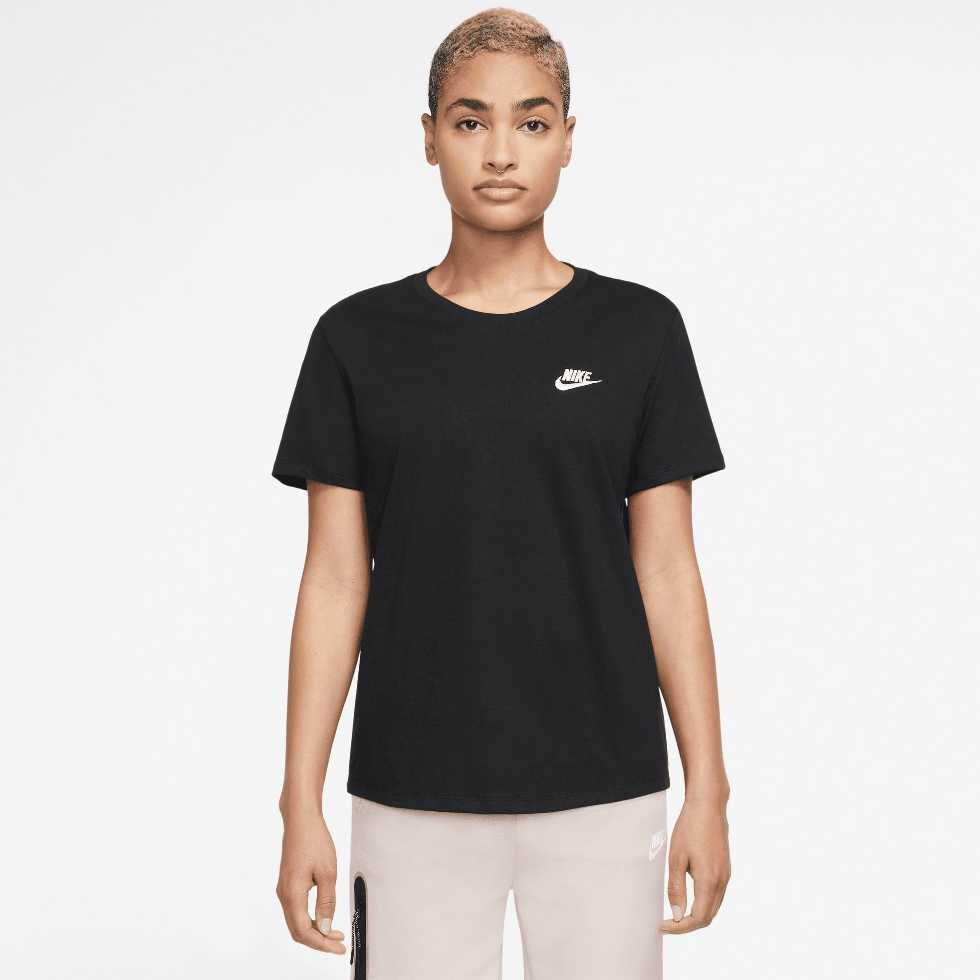 Nike Sportswear T-shirt CLUB ESSENTIALS WOMEN'S T-SHIRT dames tops maat XL zwart