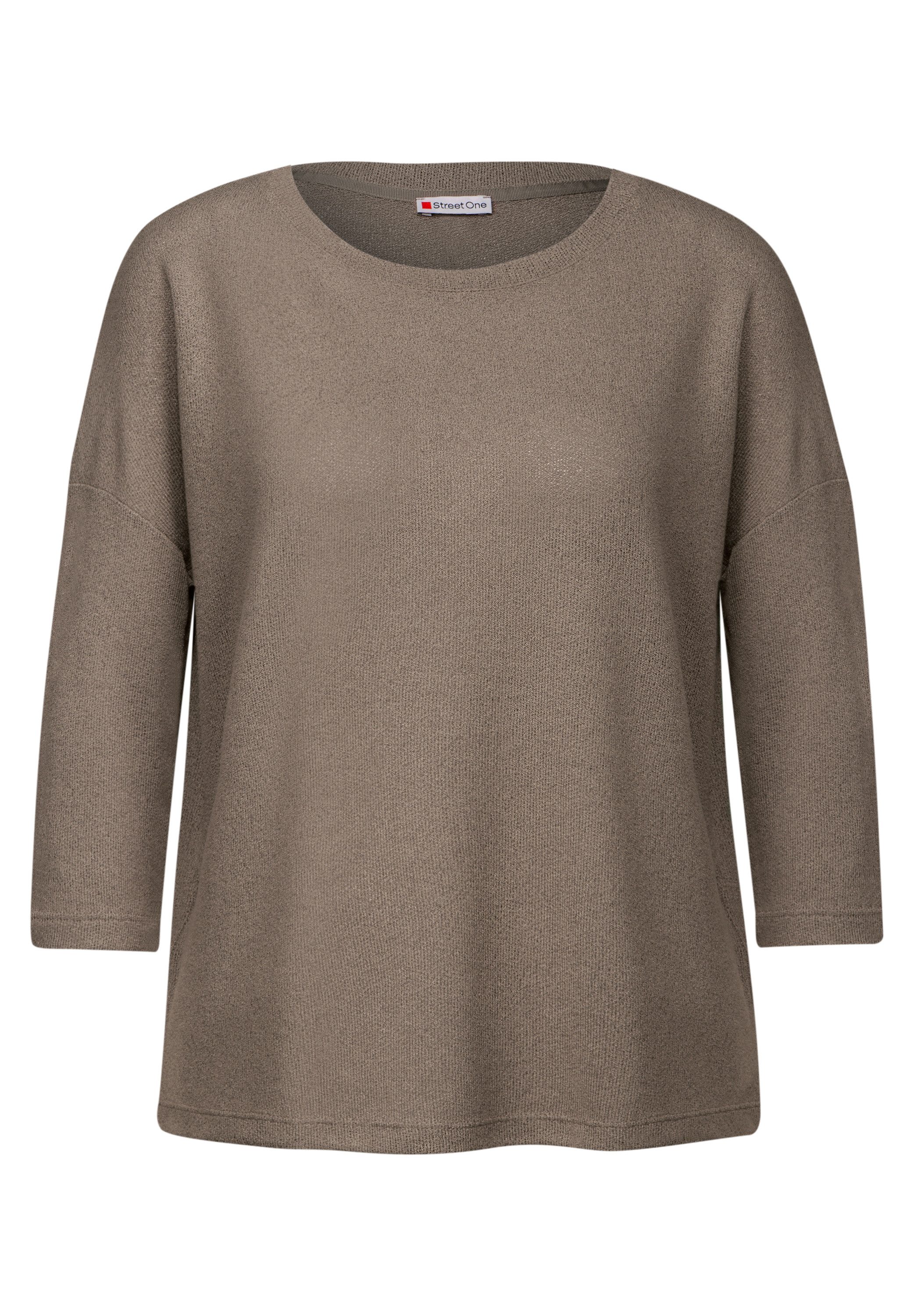STREET ONE T-shirt 3/4-mouw en in brei-look