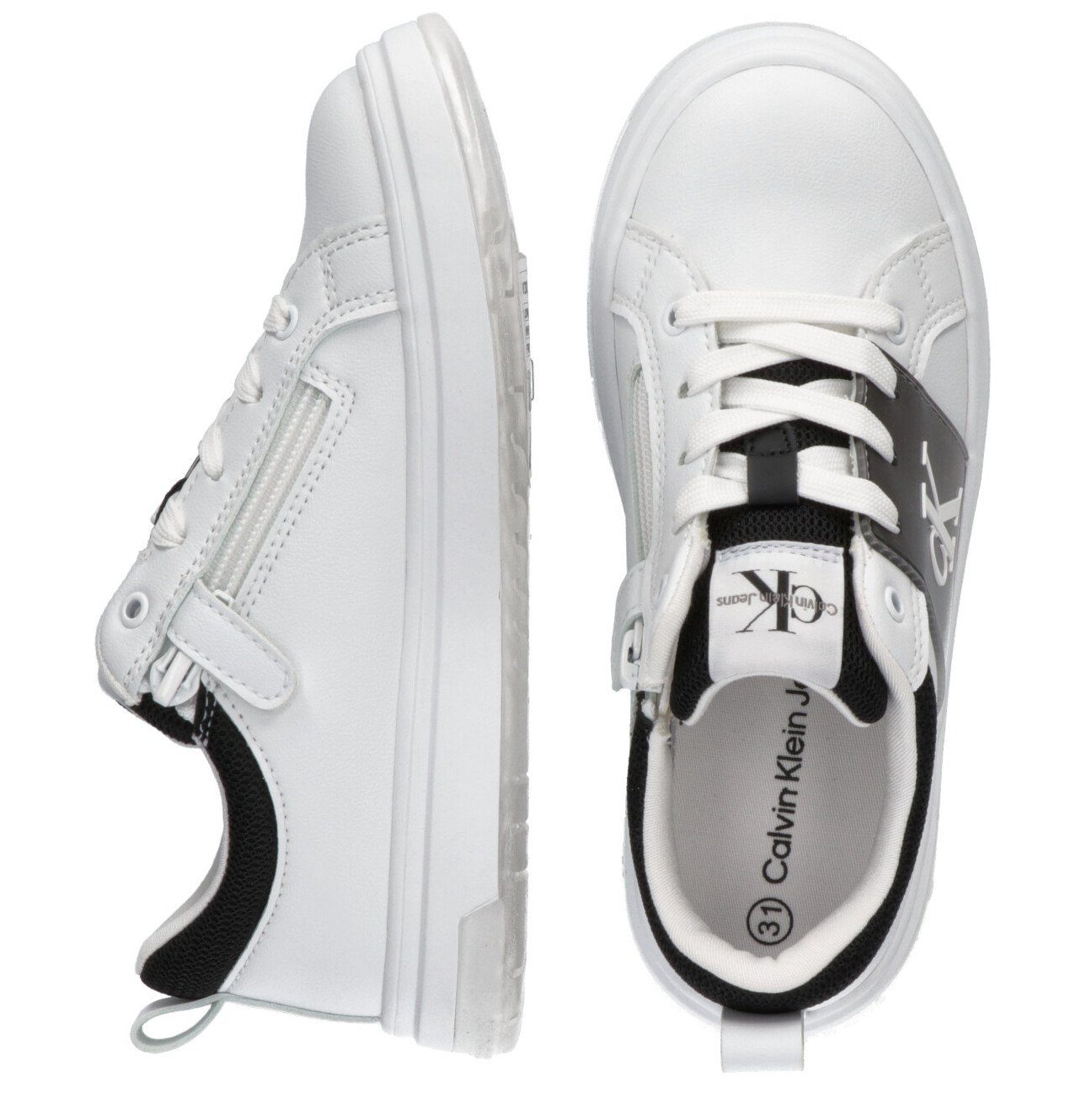 Calvin Klein Sneakers LOW CUT LACE-UP SNEAKER met extra rits, vrijetijdsschoen, lage schoen, veterschoen