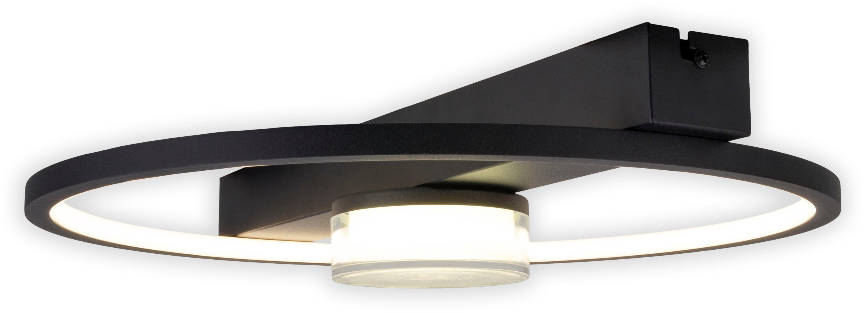 näve Led-plafondlamp Cimo traploos dimbaar via wandschakelaar, lichtkleur warmwit, zwart (1 stuk)