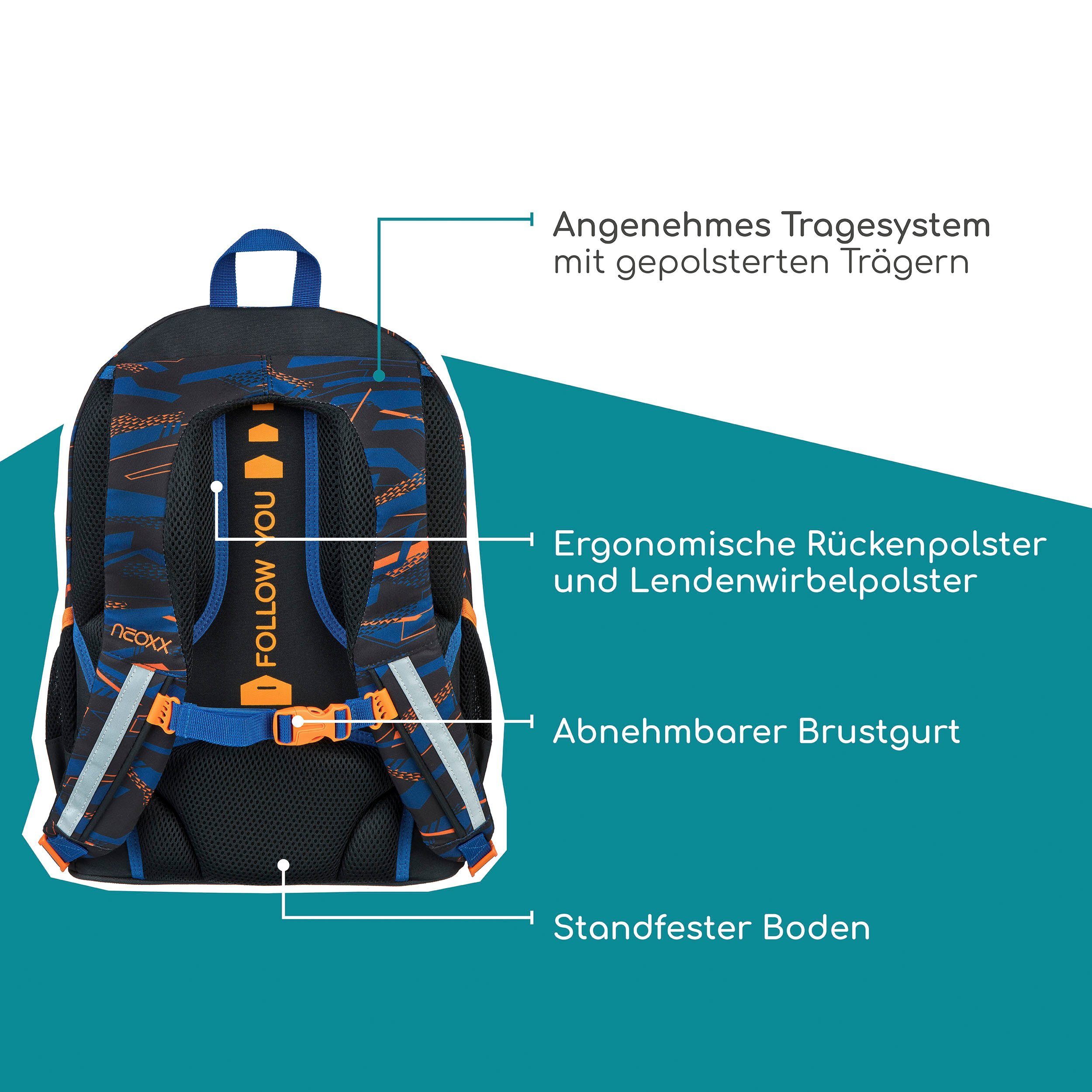 neoxx Schoolrugzak Flow, Streetlight gedeeltelijk van gerecycled materiaal
