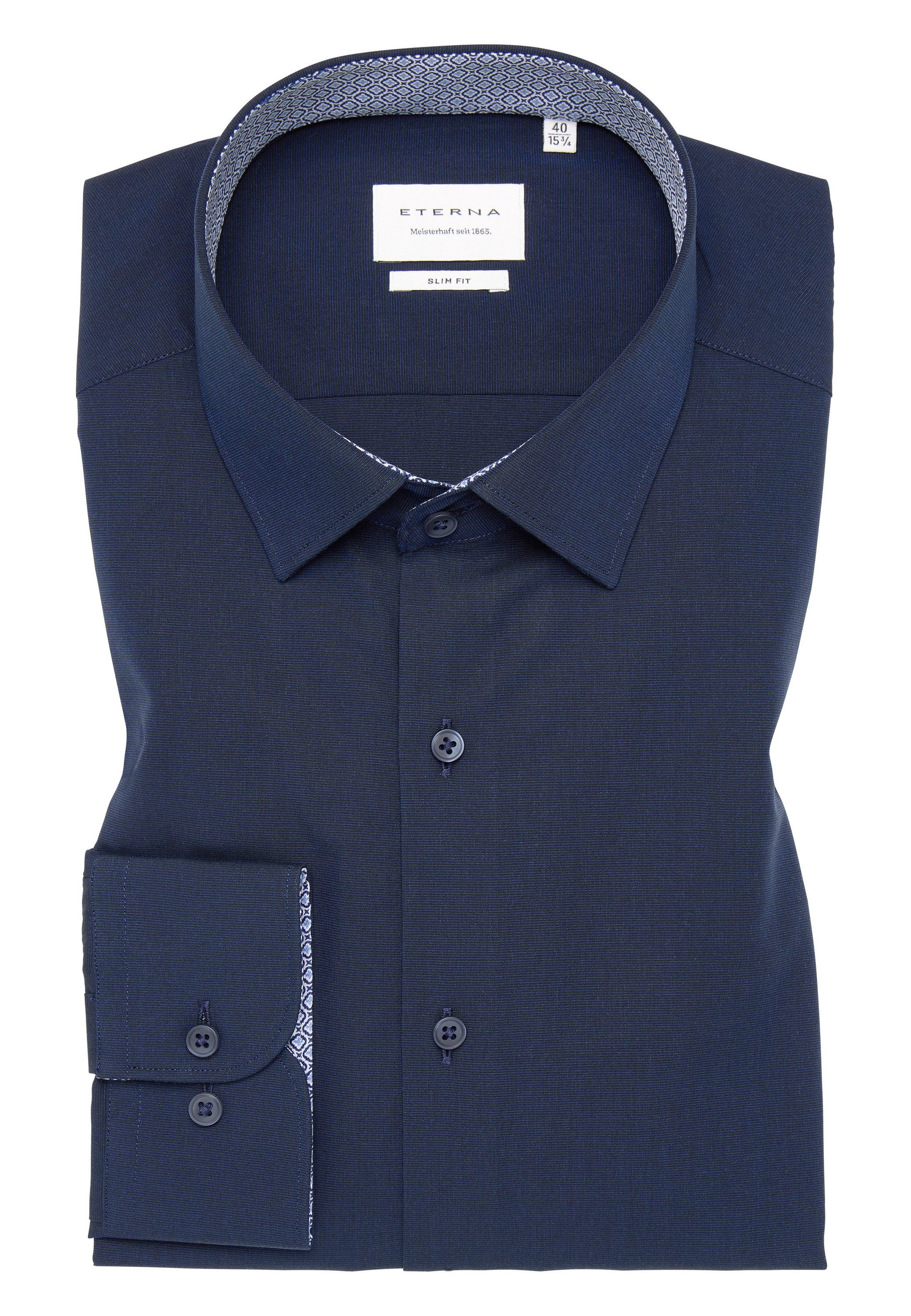 Eterna Overhemd met lange mouwen Slim fit NON IRON (strijkvrij)