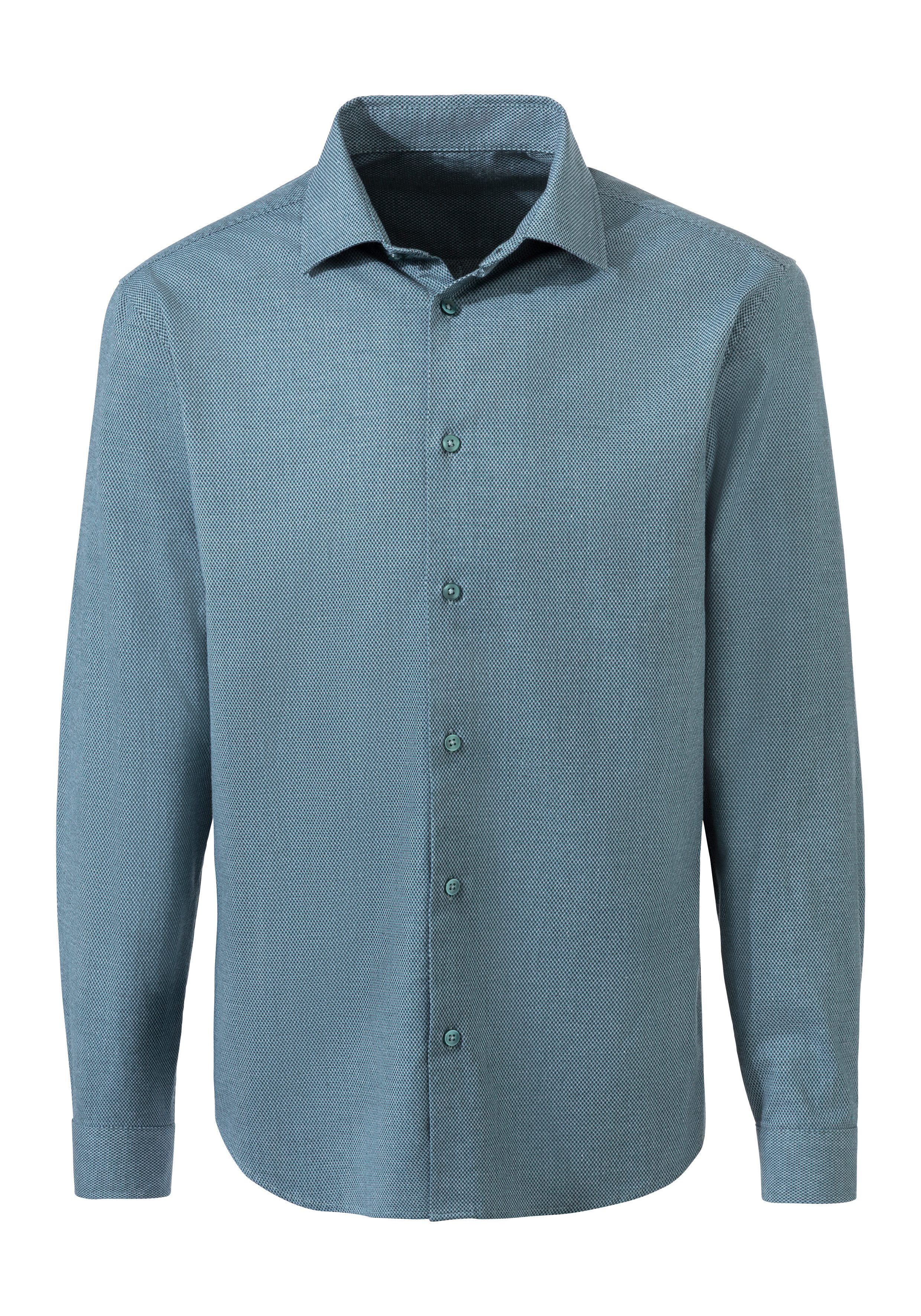 H.I.S Overhemd met lange mouwen Regular fit elastisch jacquard-shirt in regular fit, onderhoudsvriendelijk van katoenmix