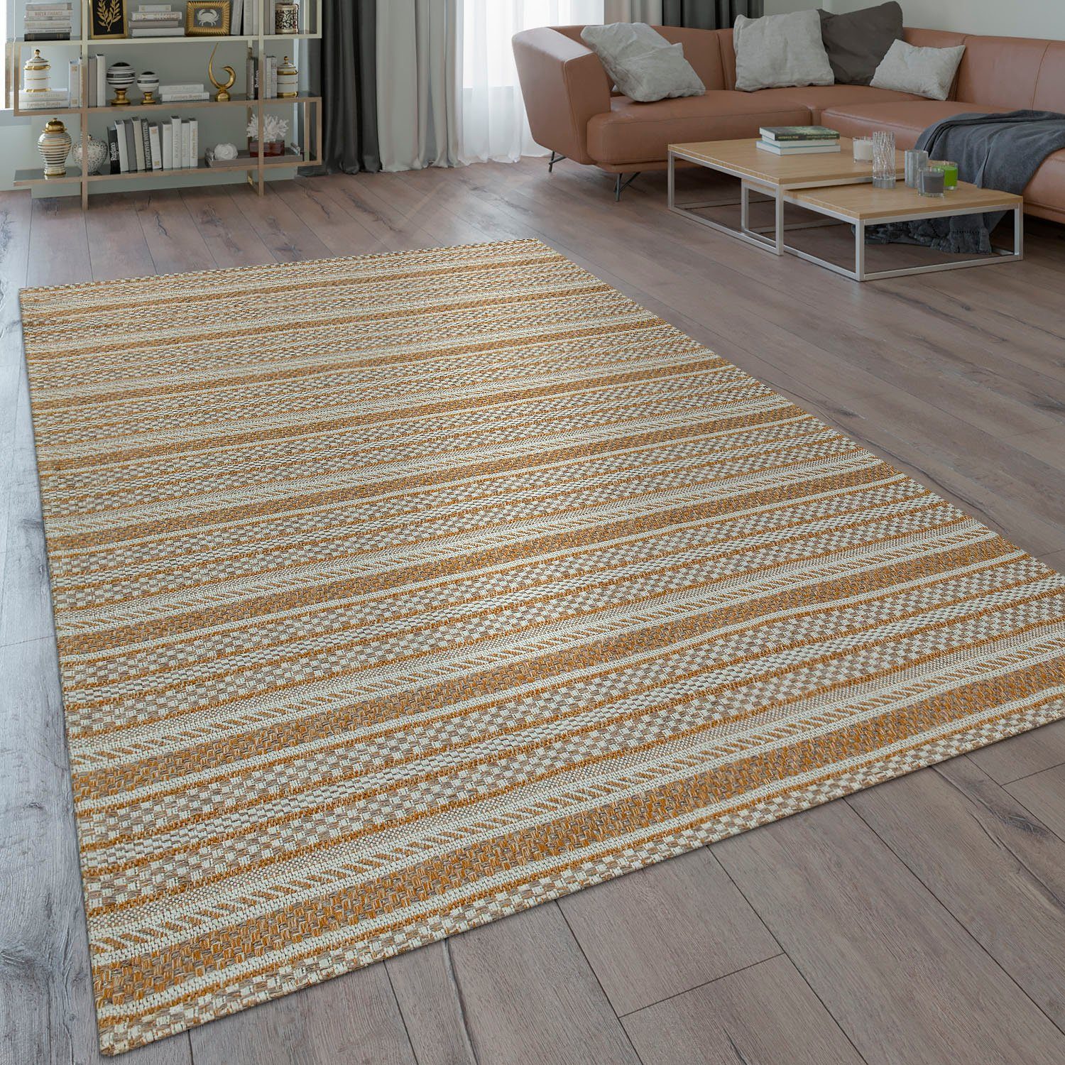 Paco Home Vloerkleed Varadero 464 Platweefsel, 3D-design, woonkamer