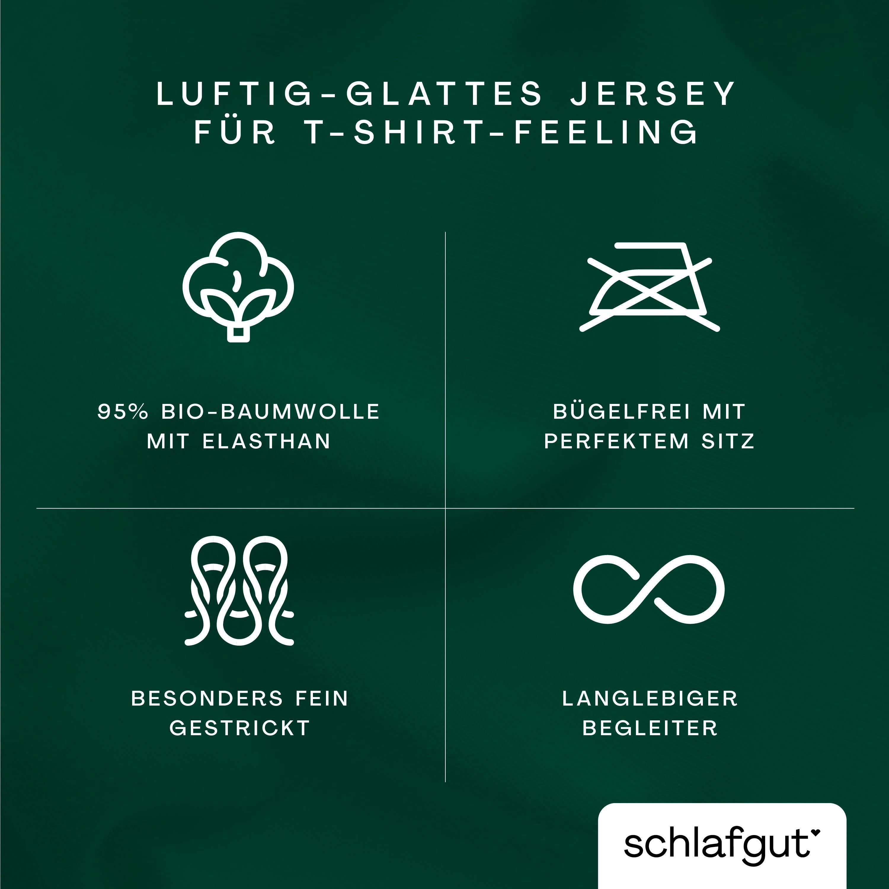 Schlafgut Dekbedovertrek Gebreide jersey uni, van biologisch katoen met elastaan, rits kreukvrij, mix & match beddengoed: bijpassende kussenhoes verkrijgbaar (1 stuk)