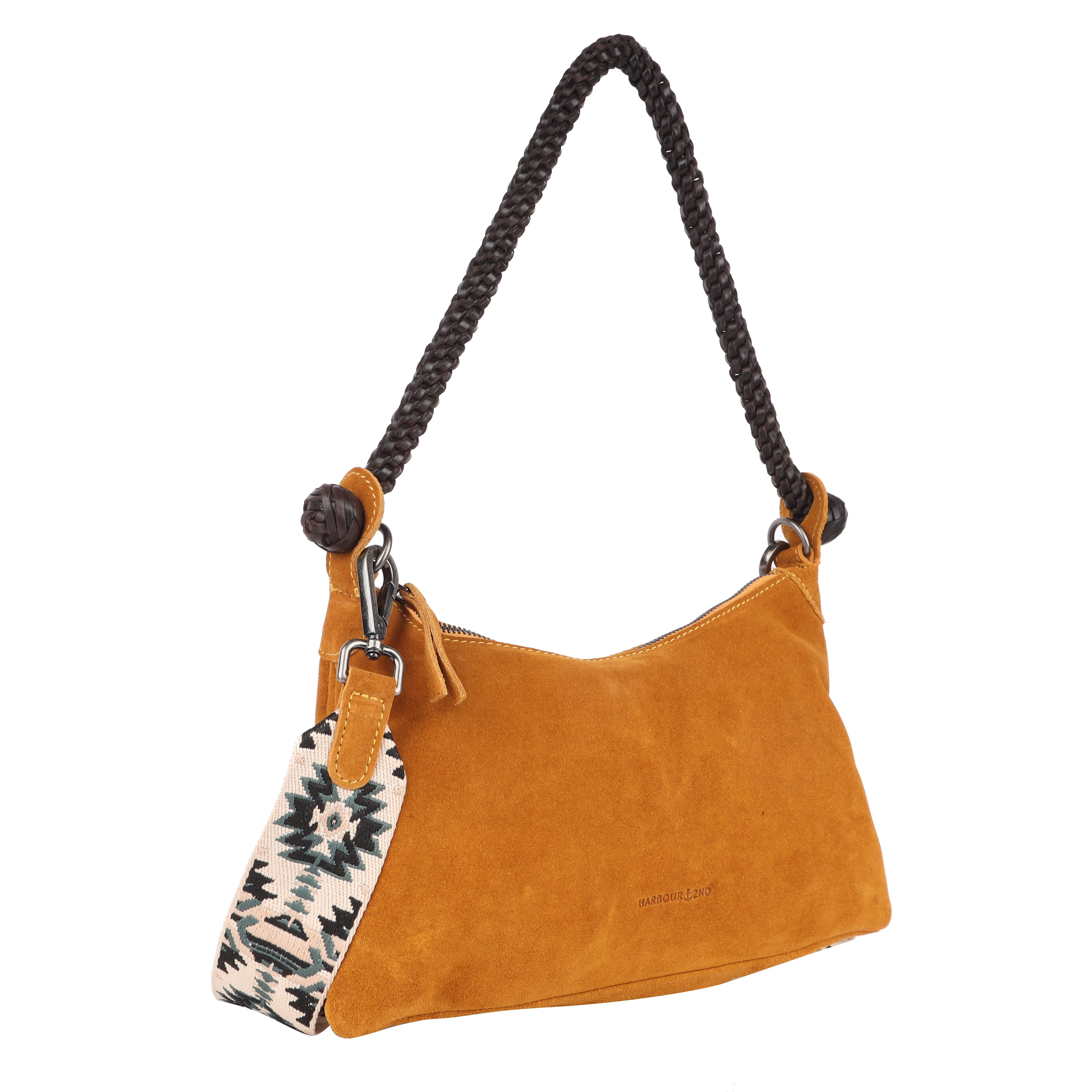 HARBOUR 2nd Hobo-tas Corey Hengeltas umhängetas schoudertas tas dames dames handtassen maat 19 cm geel