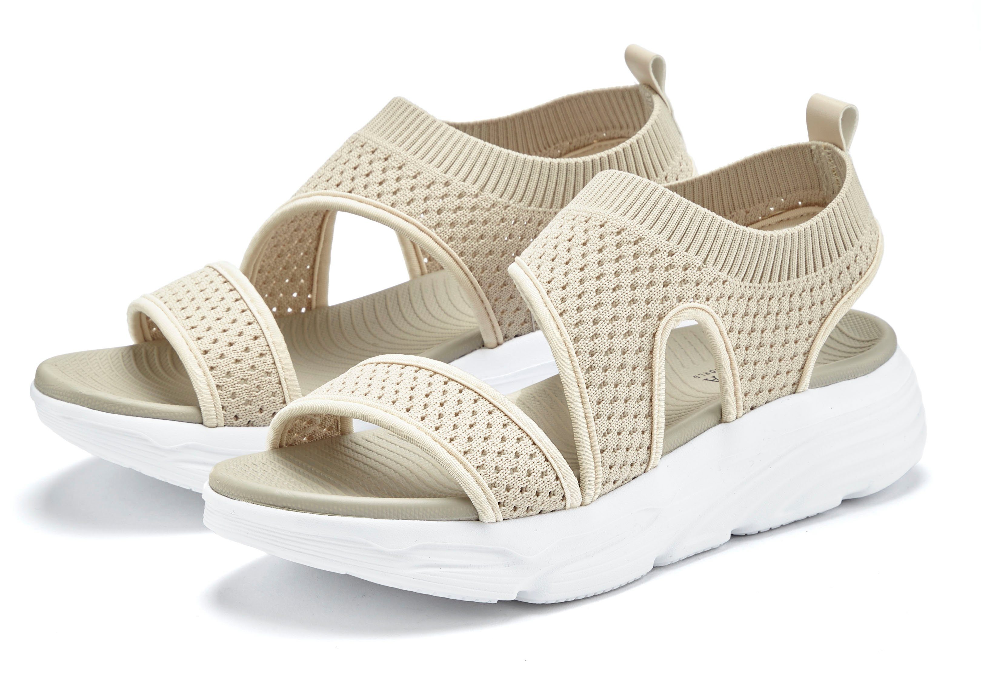 Lascana Sandalen Sandalette, zomerschoen van elastisch textiel bijzonder licht VEGAN