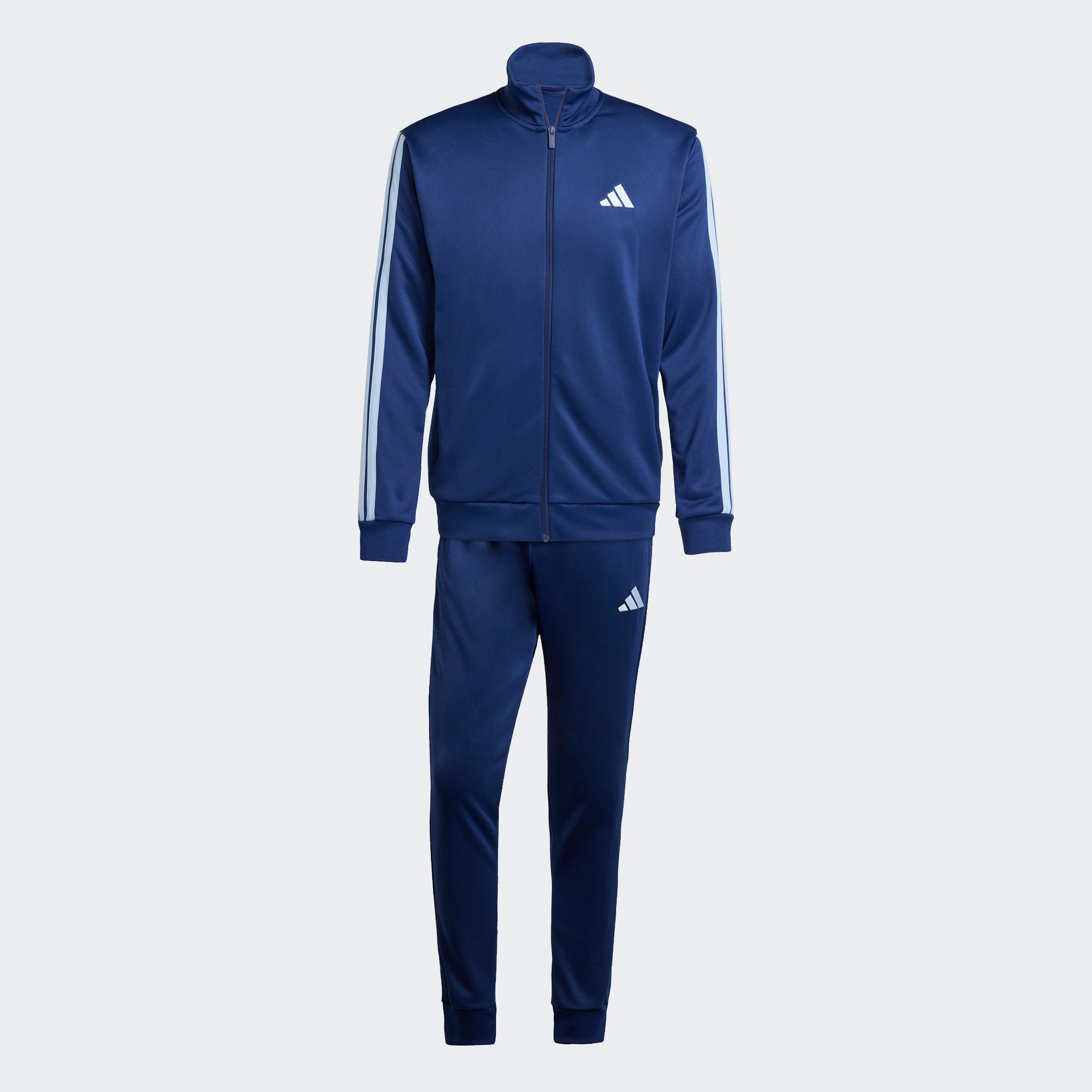 adidas Sportswear Trainingspak M 3S FT TT TS drie-strepen trainingspak van zacht french terry materiaal (2-delig)