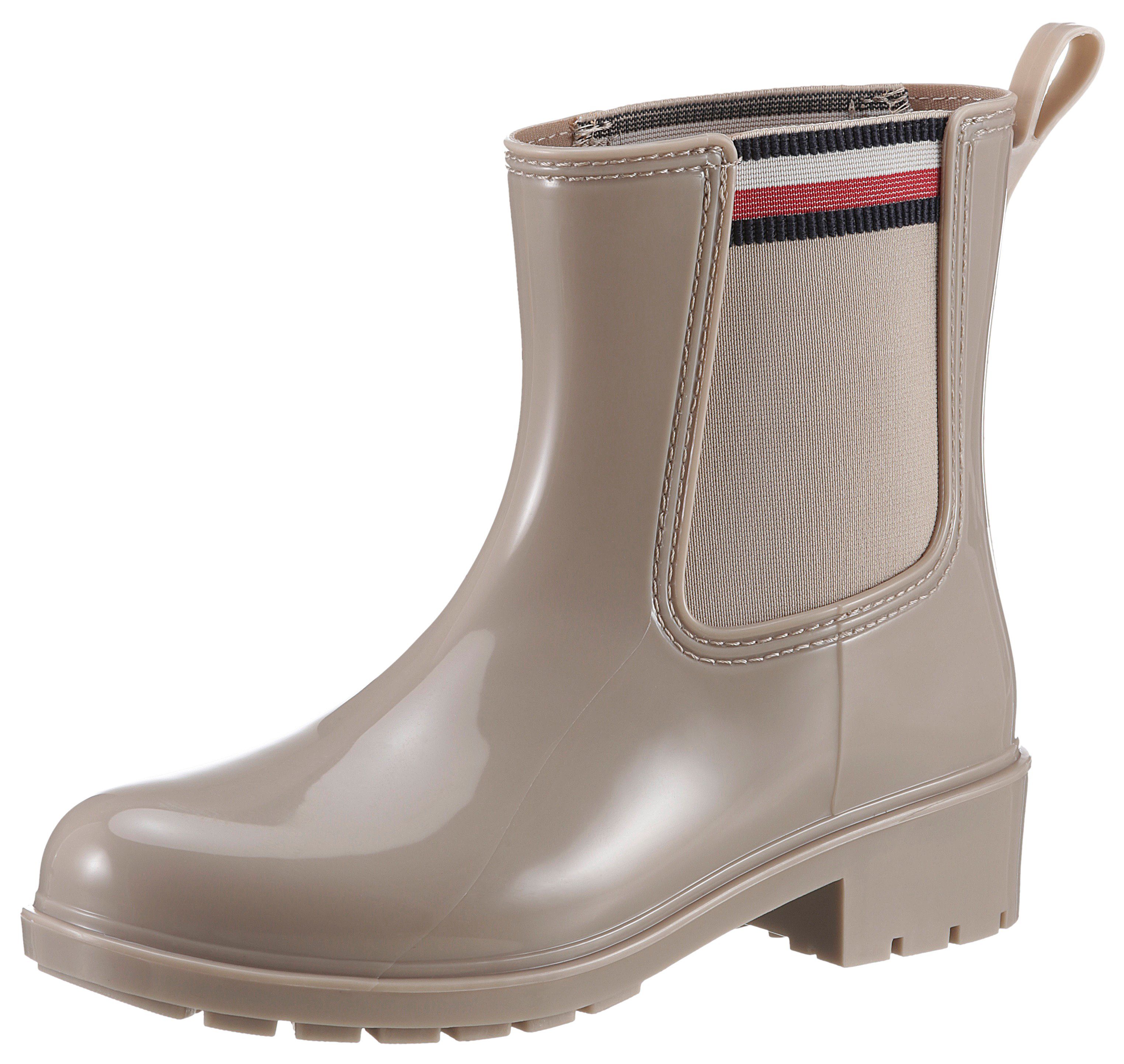 Tommy Hilfiger Chelsea-boots CORPORATE ELASTIC RAINBOOT met stretchinzet aan beide zijden