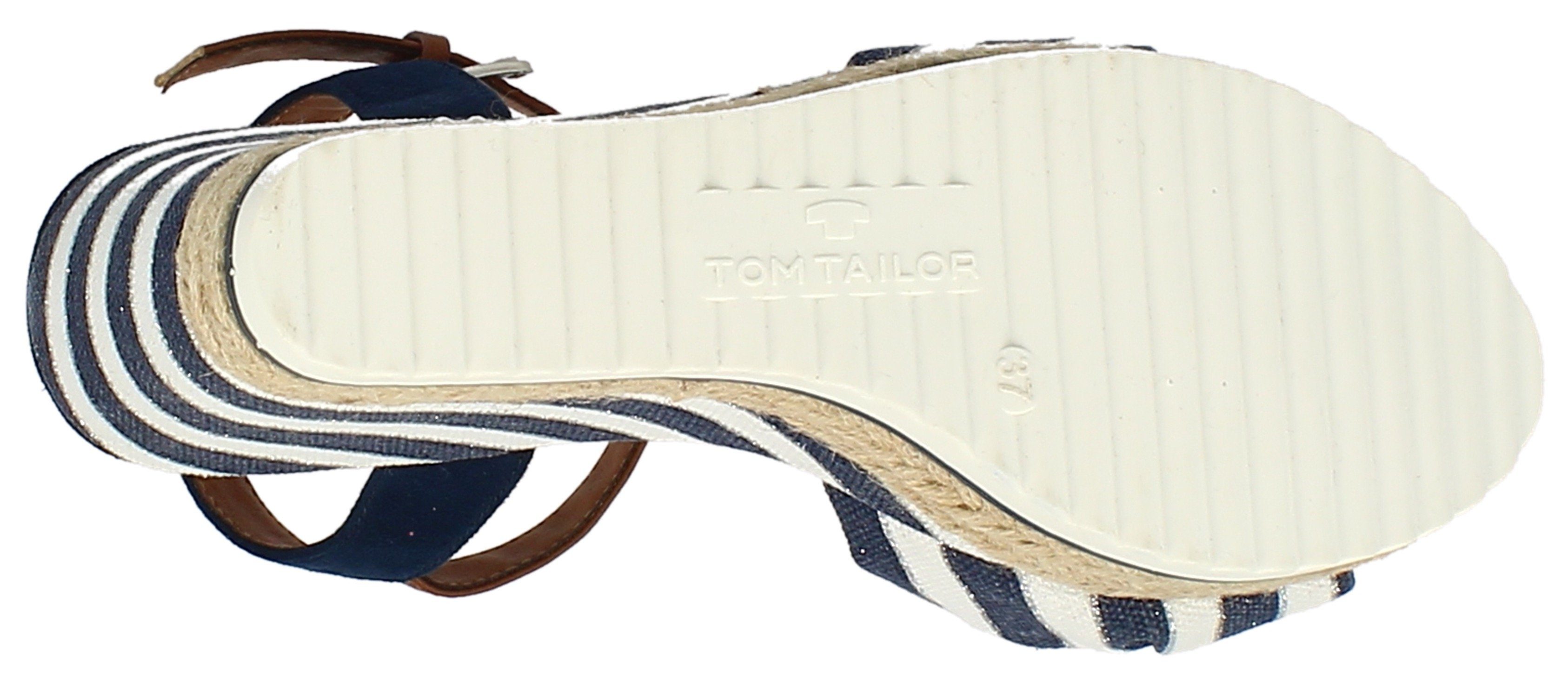 Tom Tailor Highheel sandaaltjes Valeria , zomerschoen, sandaal, sleehak, in streep-look