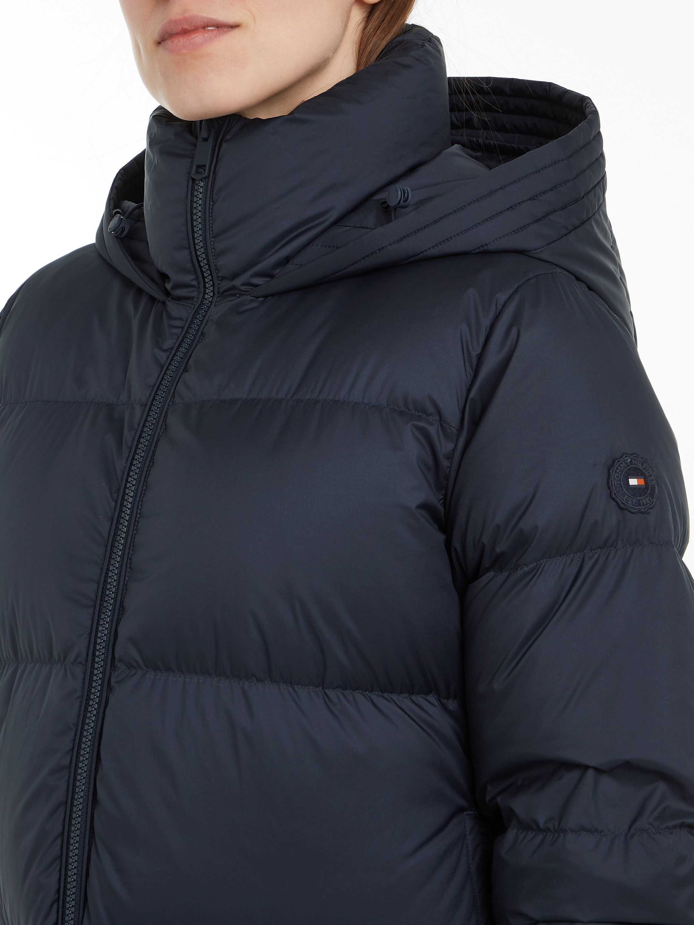 Tommy Hilfiger Lange jas met gestempeld logo