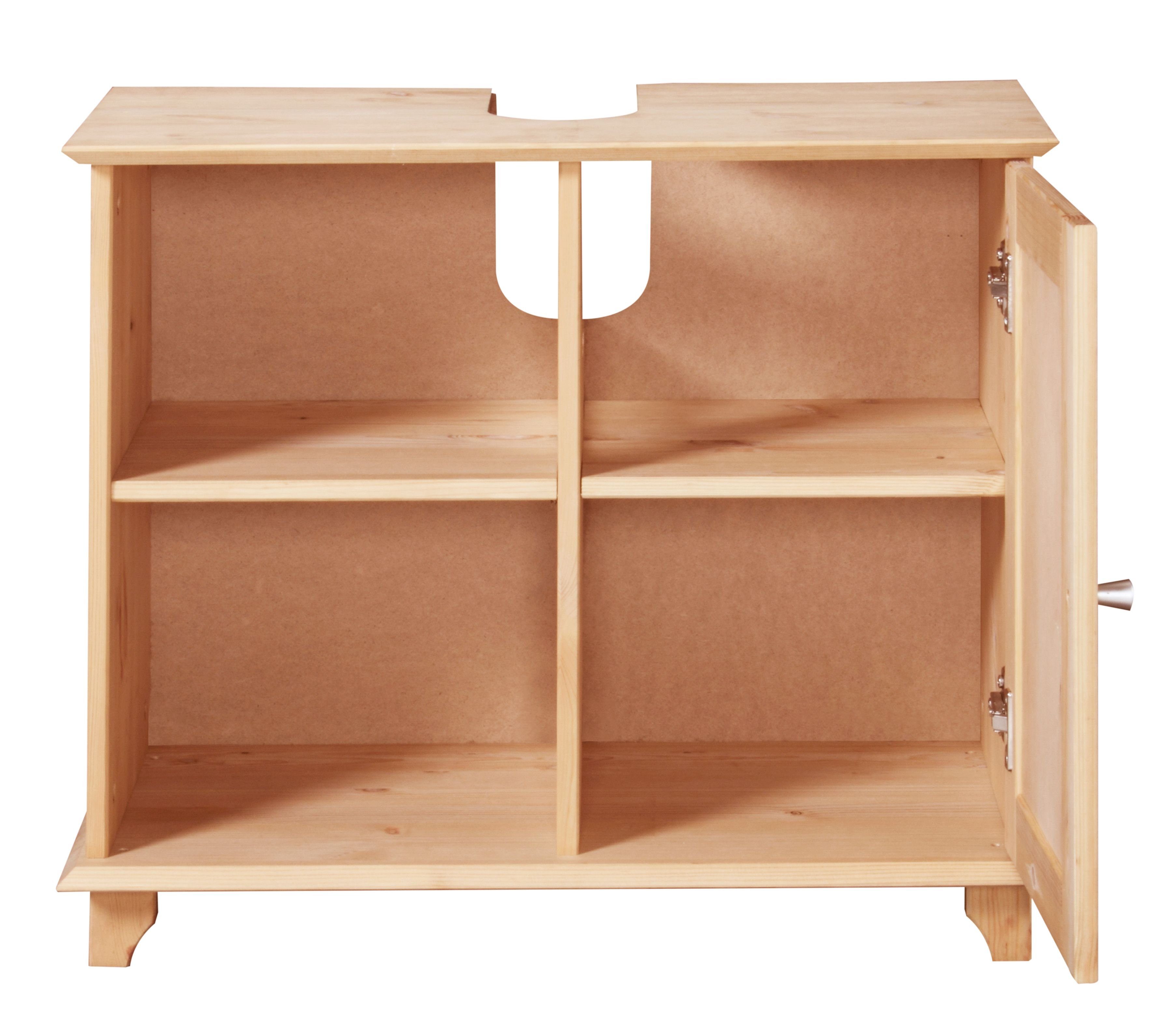 welltime Wastafelonderkast Venezia rustiek Badkamermeubel van massief hout, breedte 63 cm (zonder opbergboxen)