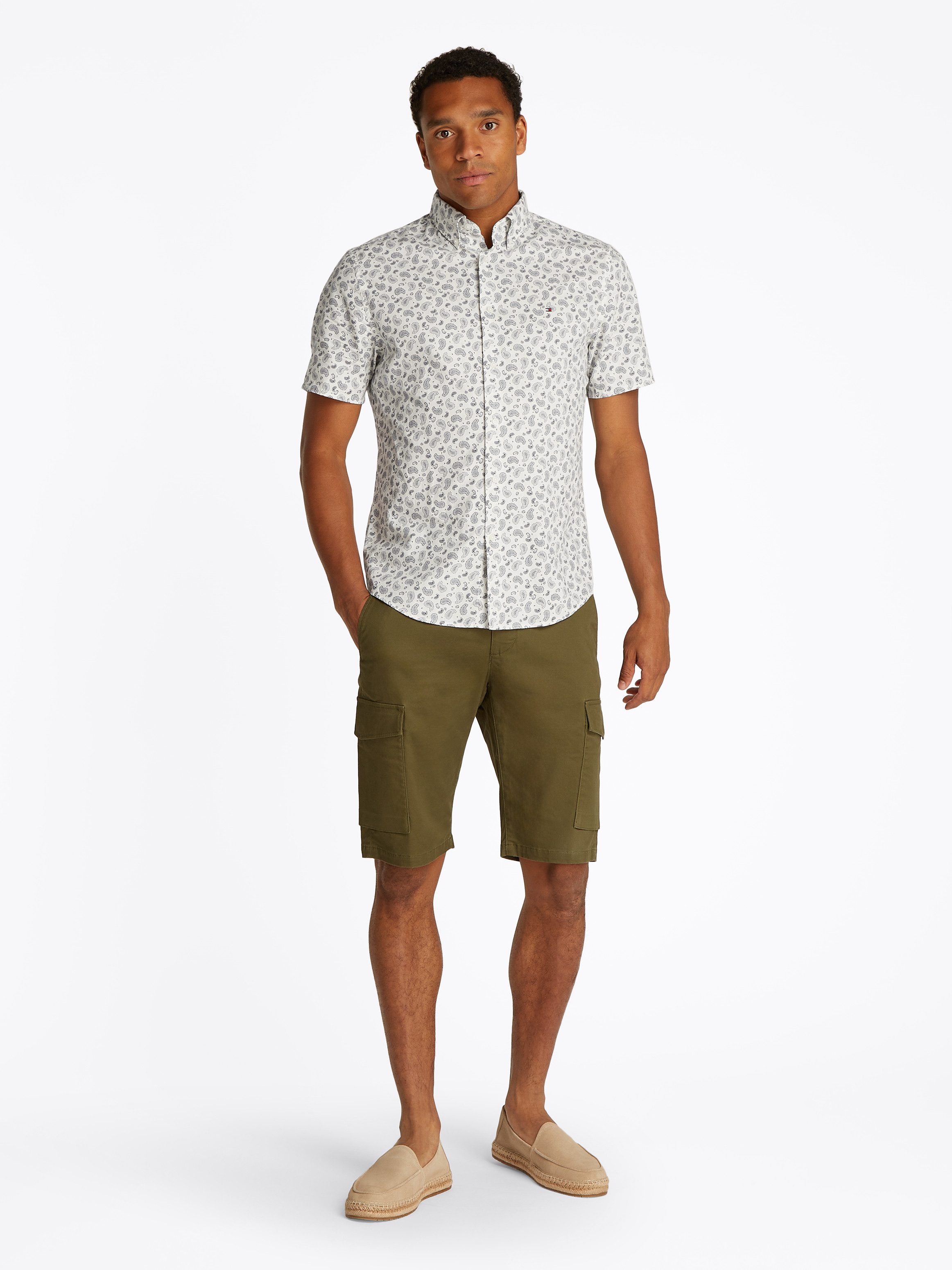 Tommy Hilfiger Overhemd met korte mouwen COTTON LINEN PAISLEY RF SS SHIRT