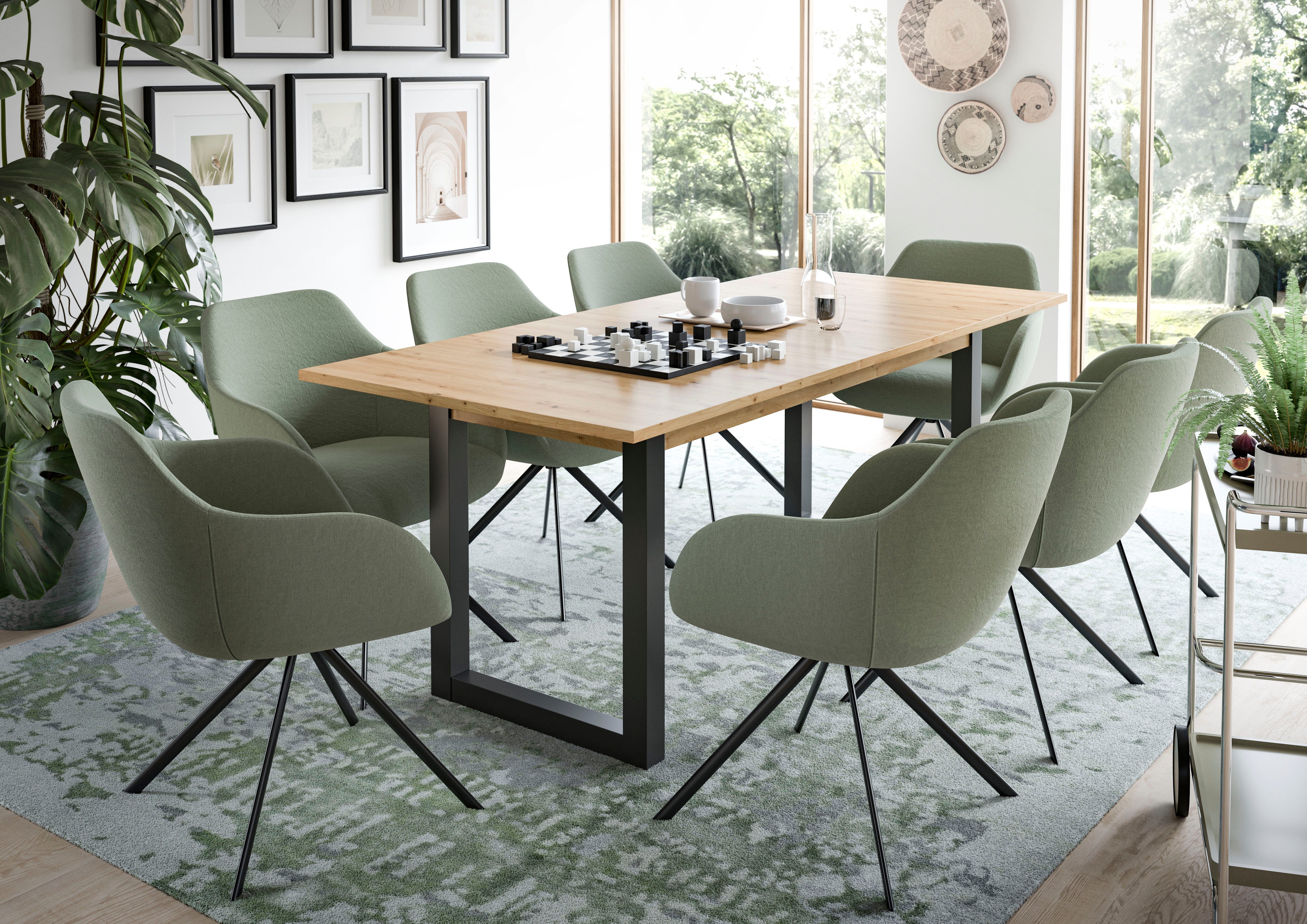 INOSIGN Eettafel Rail, uitschuifbaar 150 - 190 cm, inclusief 40 cm inlegplaat