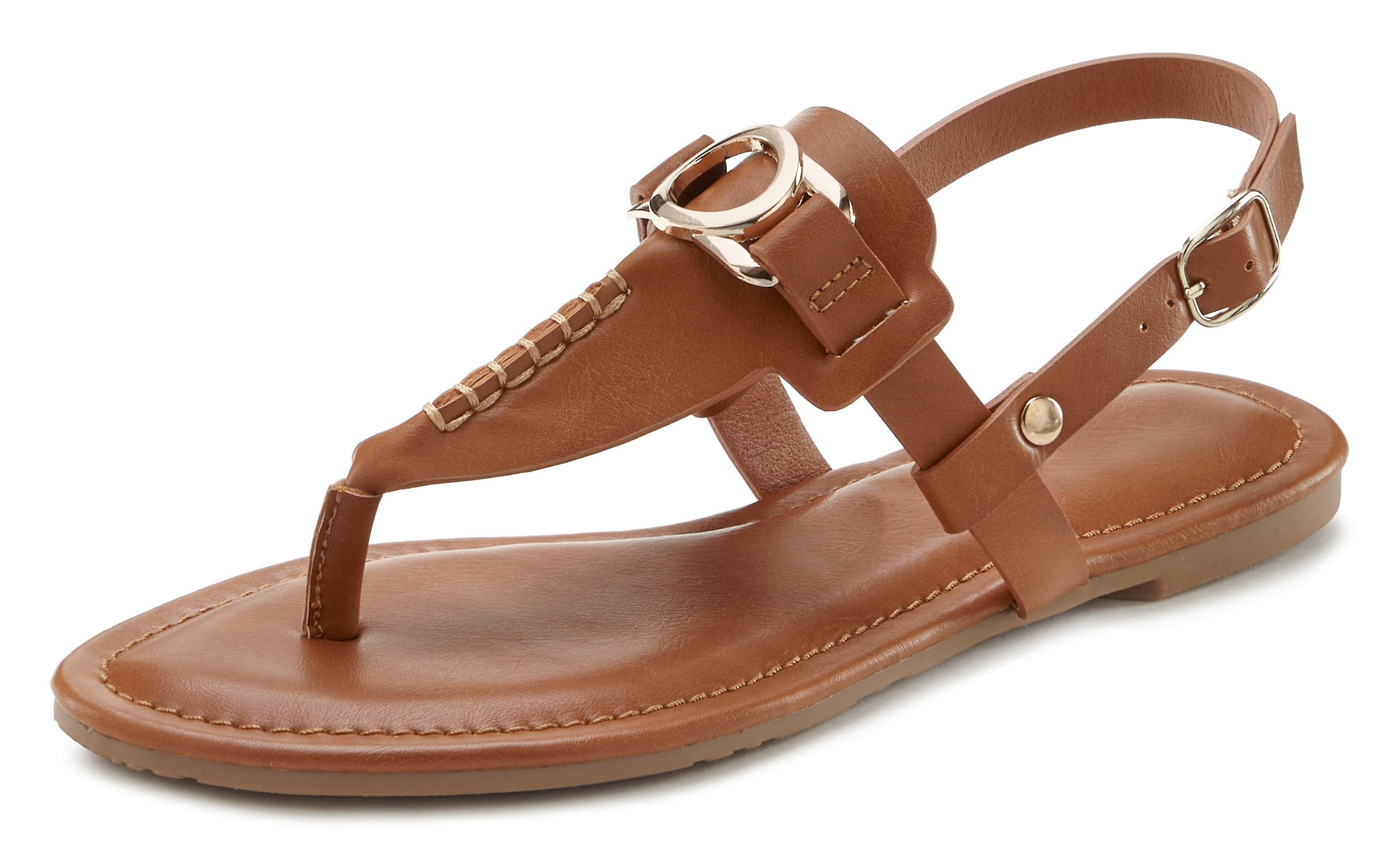 Vivance Teenslippers Sandaal, pantoletten met sieraandeel VEGAN