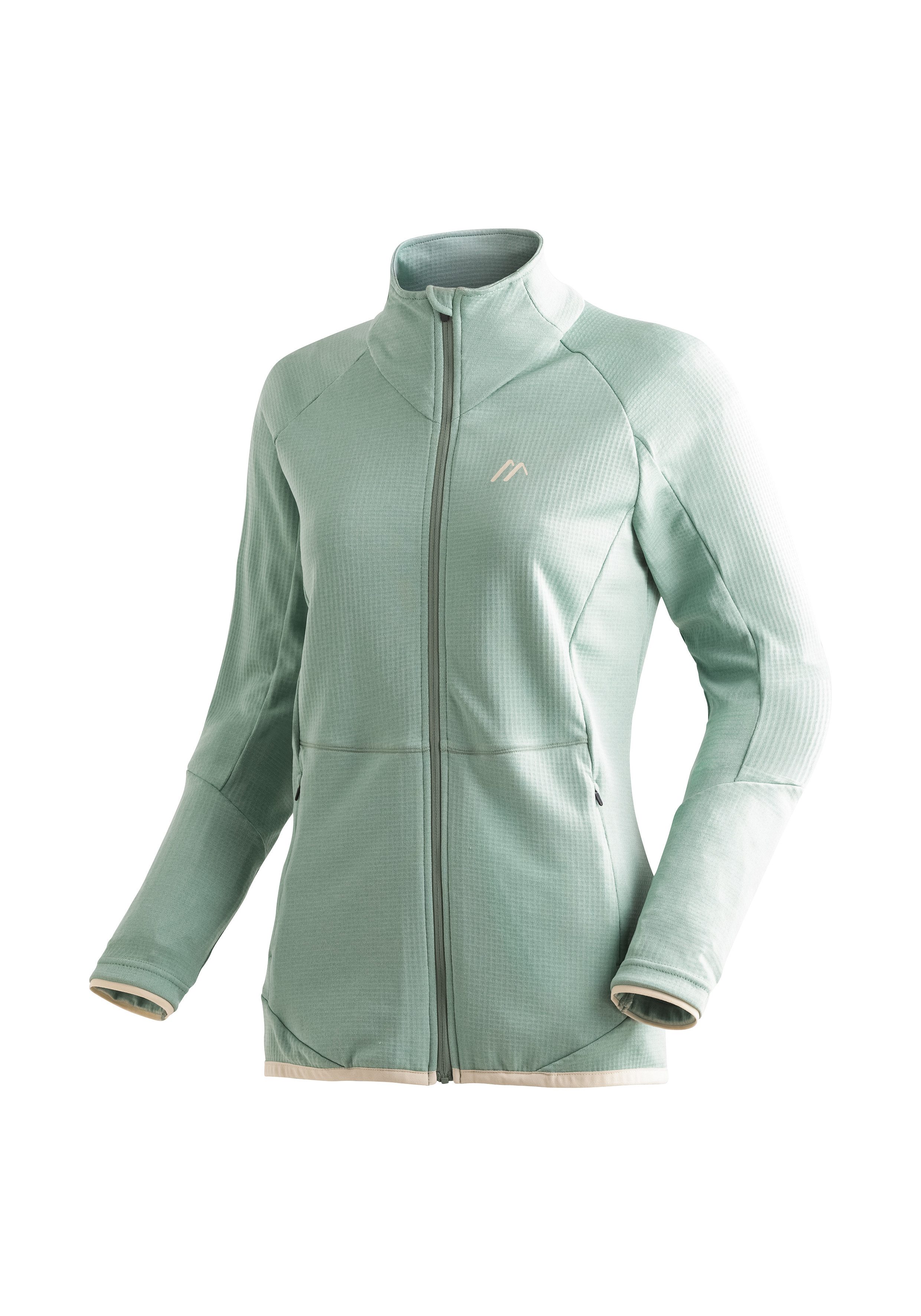 Maier Sports Fleecejack Sinaia W Dames midlayer, ademend snel drogend, full-zip, regular fit dames fleece vesten maat 38 groen