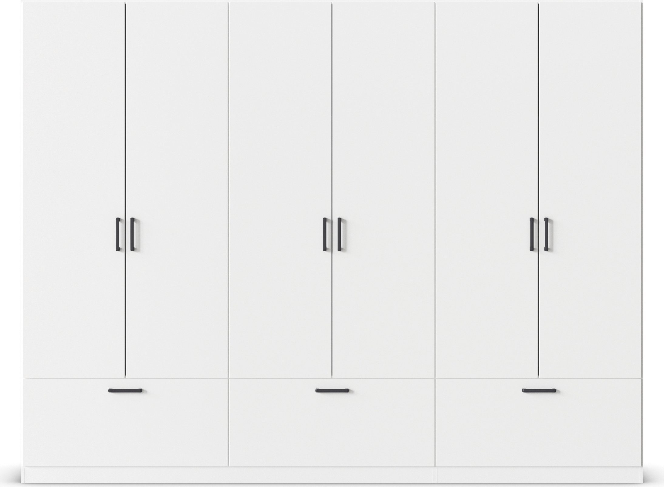 rauch Draaideurkast Kledingkast kast garderobe waskast BARI met lades en moderne greep in grijs metallic made in germany