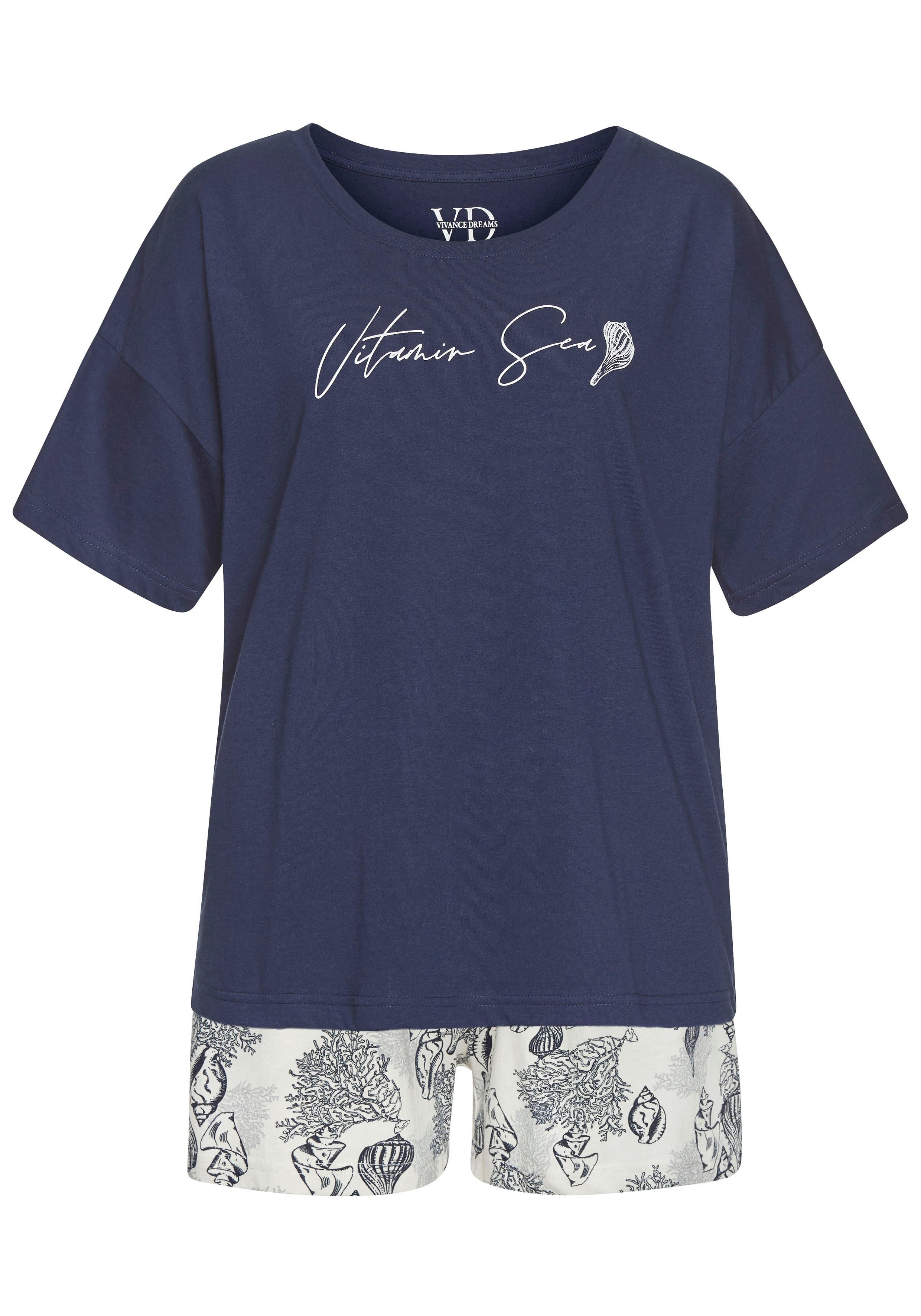 Vivance Dreams Shortama Mooie schelpenprint (set, 2-delig)