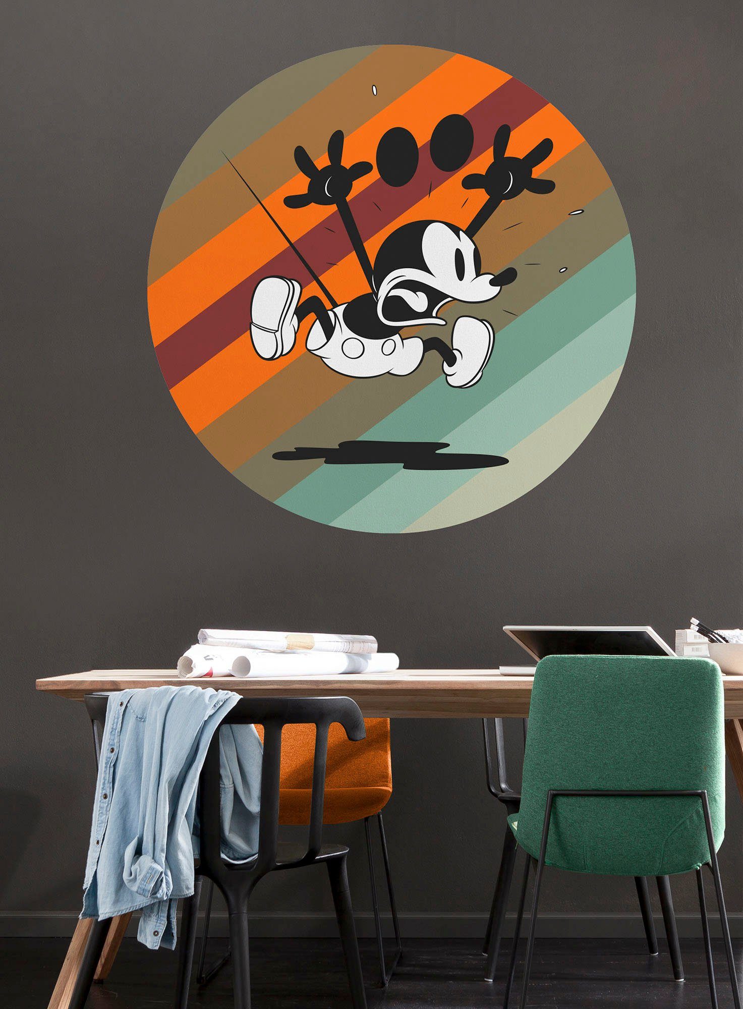 Komar Wandfolie Zelfklevend vlies - Mickey Mouse up and away - afm. 125 x 125 cm (1 stuk)