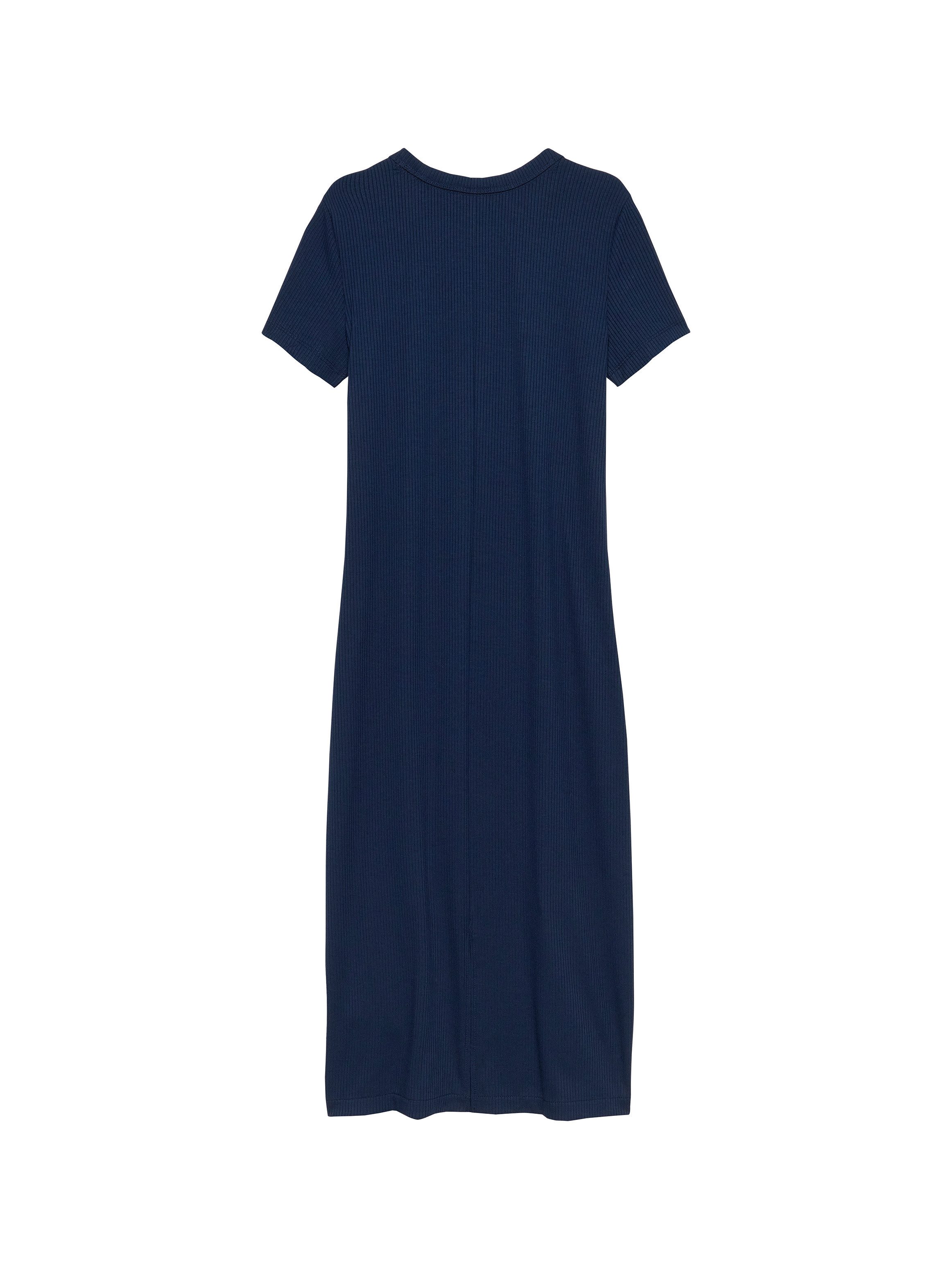TOMMY JEANS Jerseyjurk met geribbelde structuur, logo-borduursel