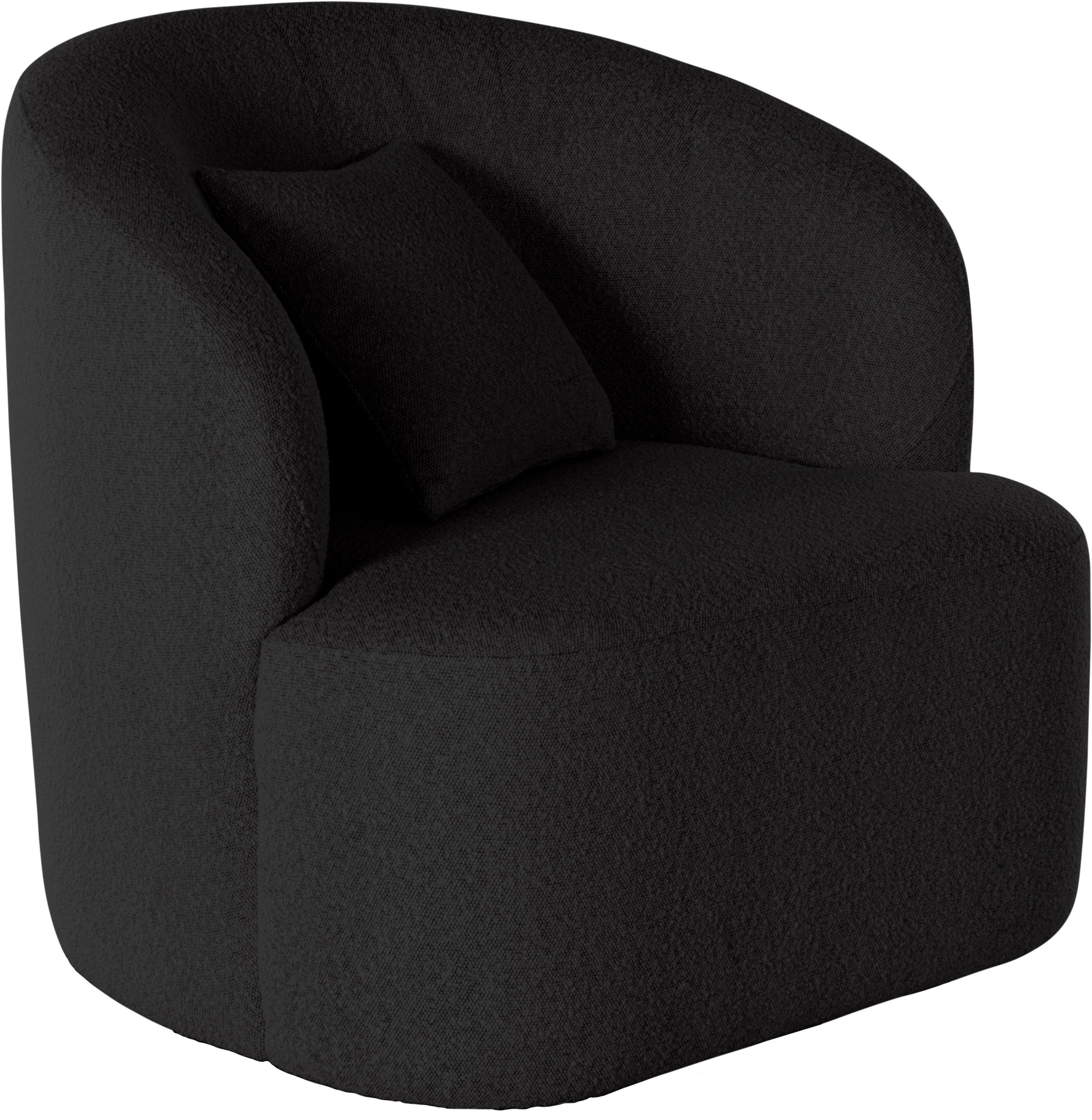 LeGer Home by Lena Gercke Draaibare fauteuil Dilara afgeronde rugleuning en front, in 3 stofkwaliteiten