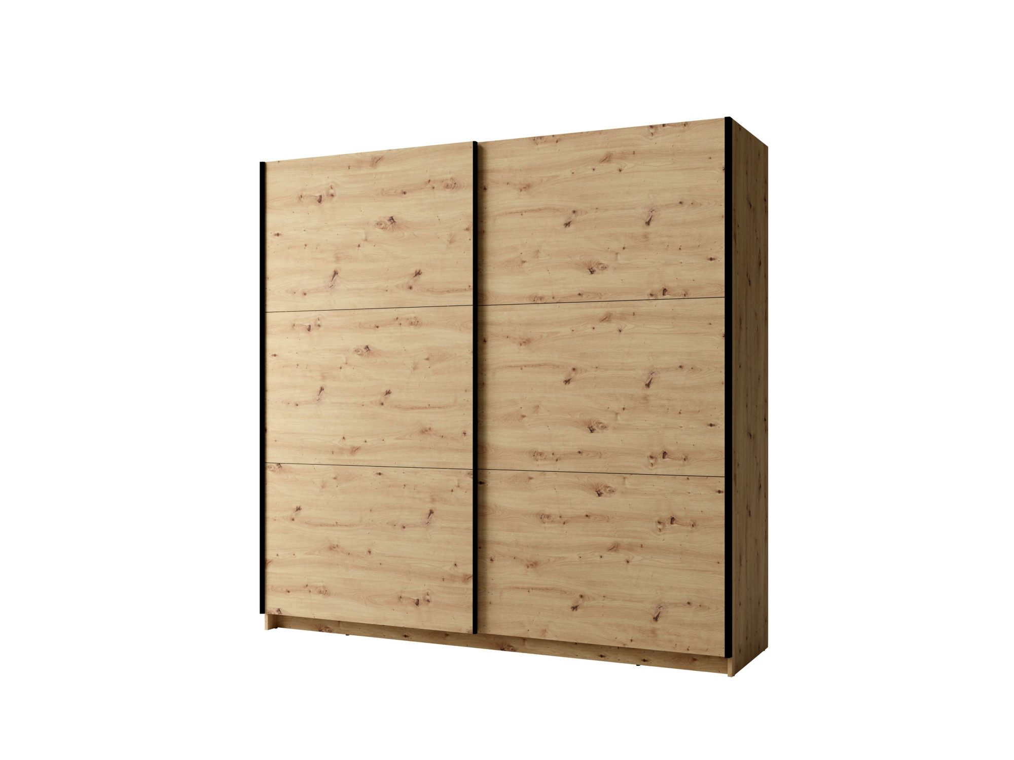 INOSIGN Kledingkast Fresno linnenkast met 5 planken en kledingstang Garderobe met 2 schuifdeuren, B/H/D 200/207/62 cm