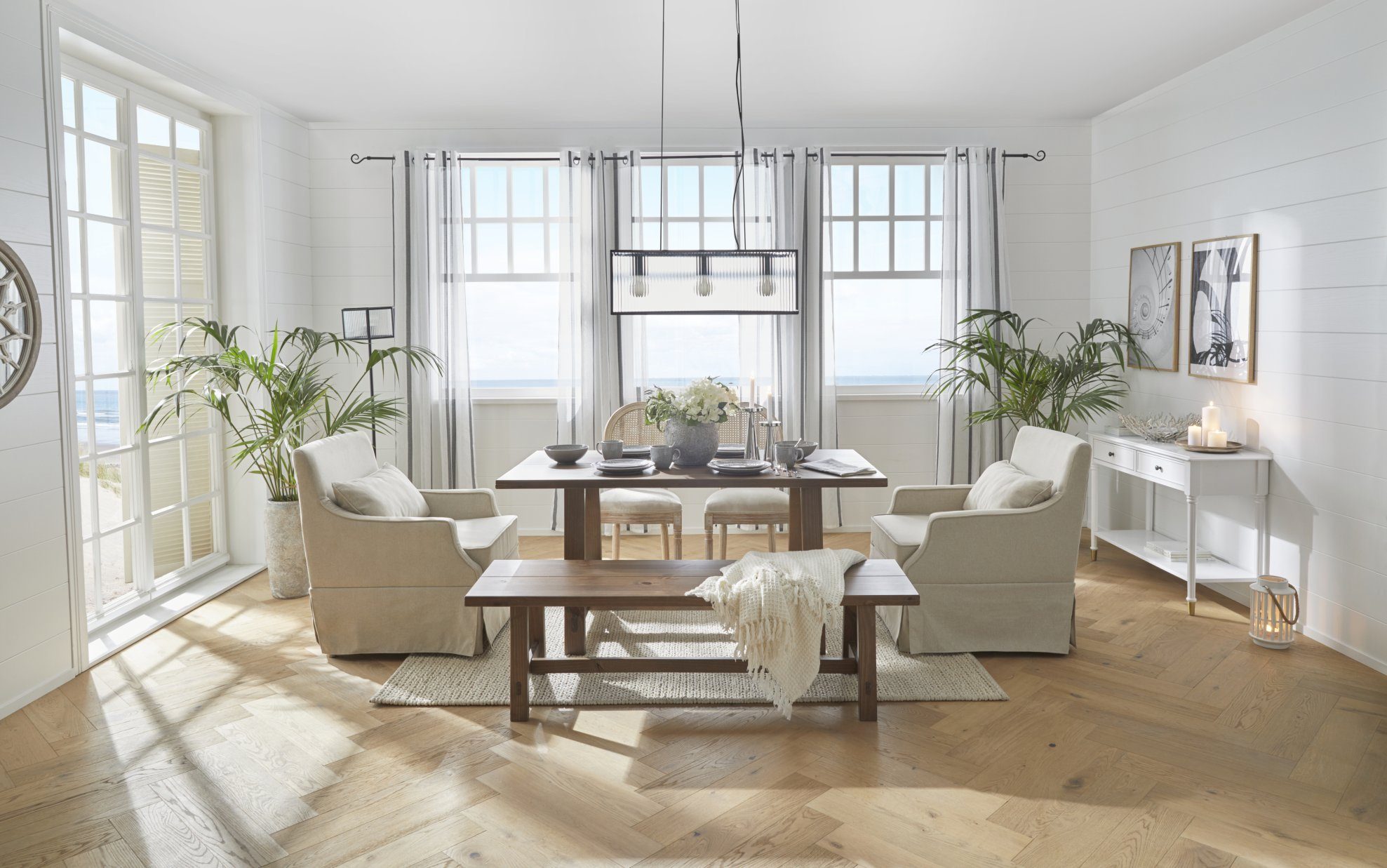 my home Wollen kleed Noyack Handgeweven kleed, tricot-look, met de hand geweven, zuivere wol