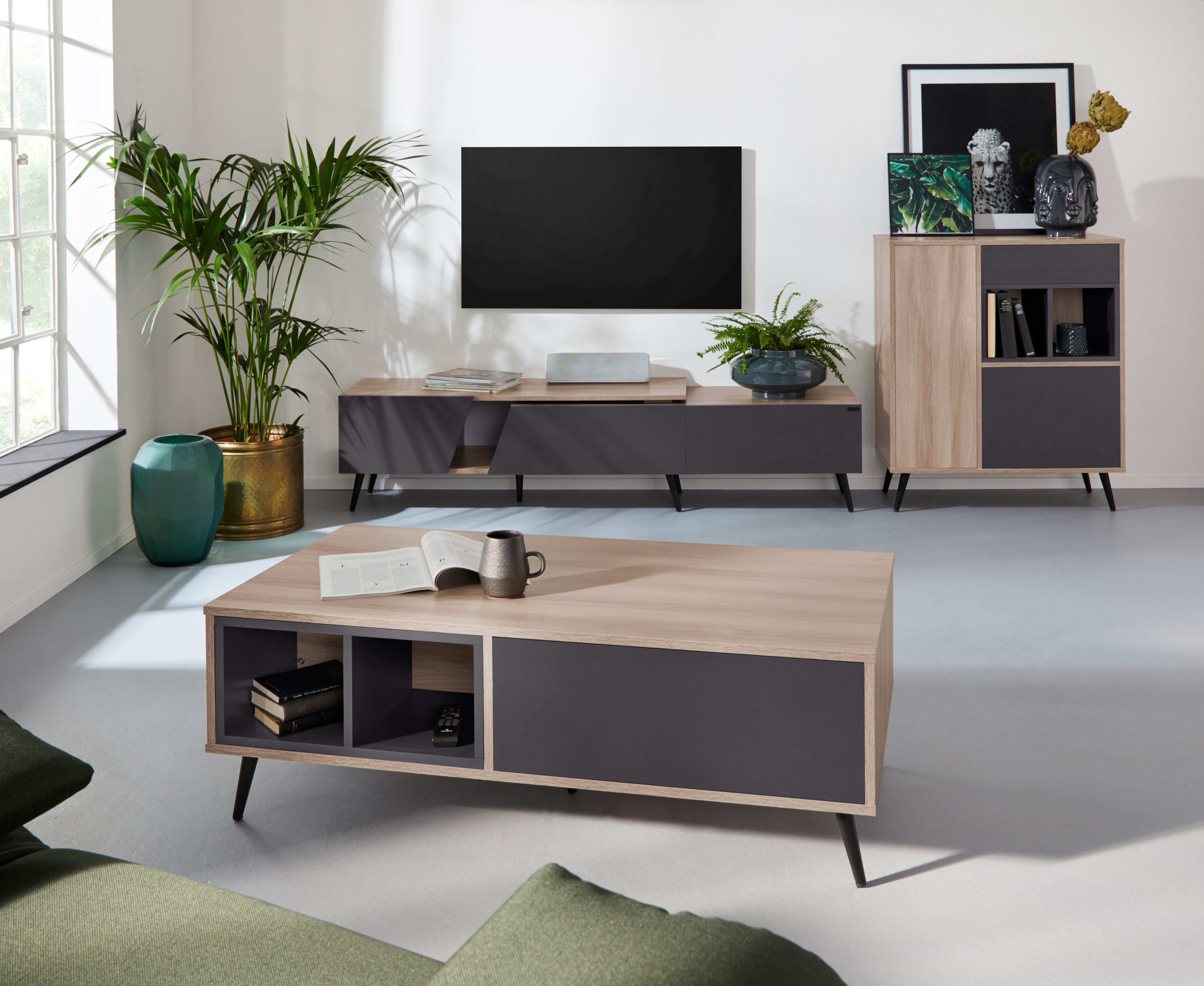 INOSIGN Tv-meubel Layland straalt in mooie hout-look, met een uitschuiffunctie, greeploos, breedte 180-210 snel online gekocht | OTTO