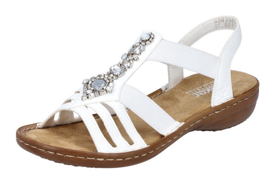 Rieker Sandalen zomerschoen, sandaal, sleehak, met decoratieve steentjes