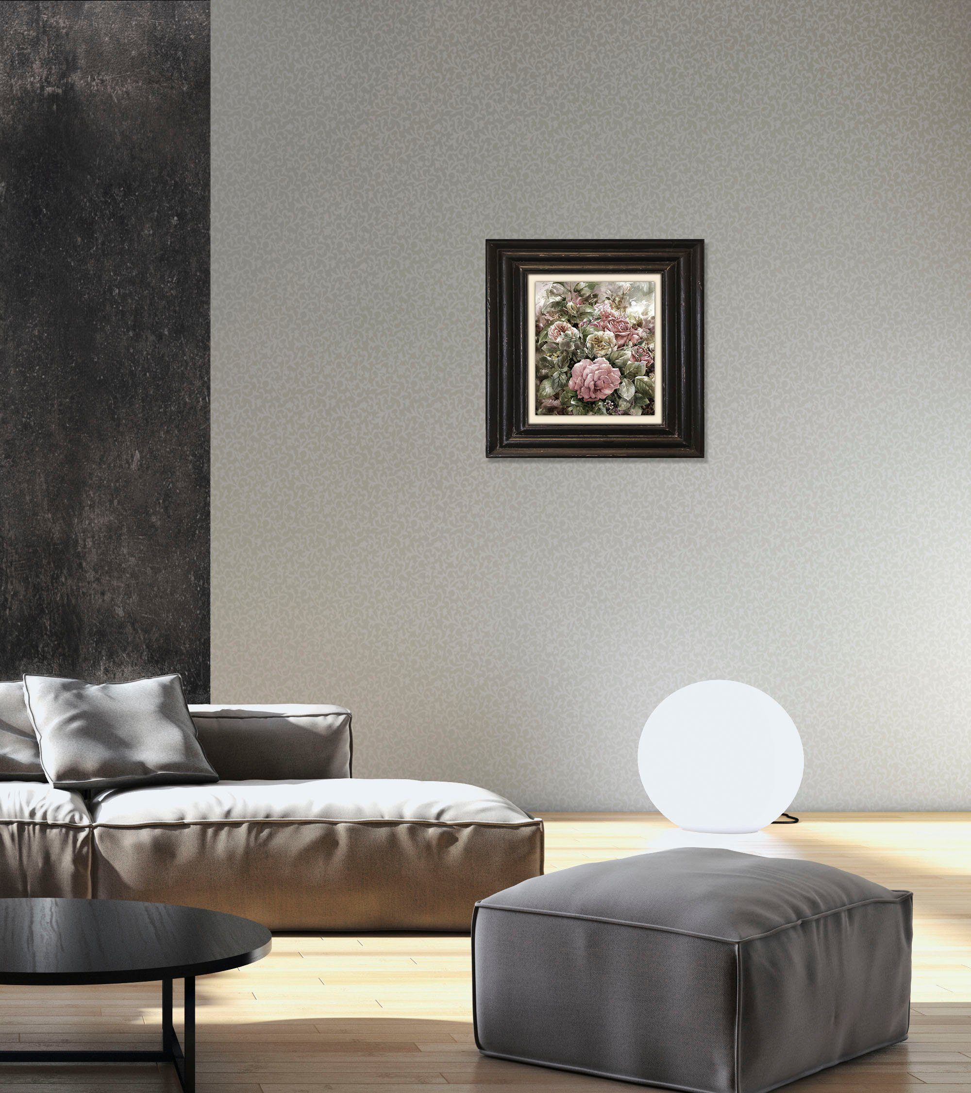 queence Artprint op linnen Bloemen Premium canvasstof, handgemaakt in Duitsland, 40x40cm