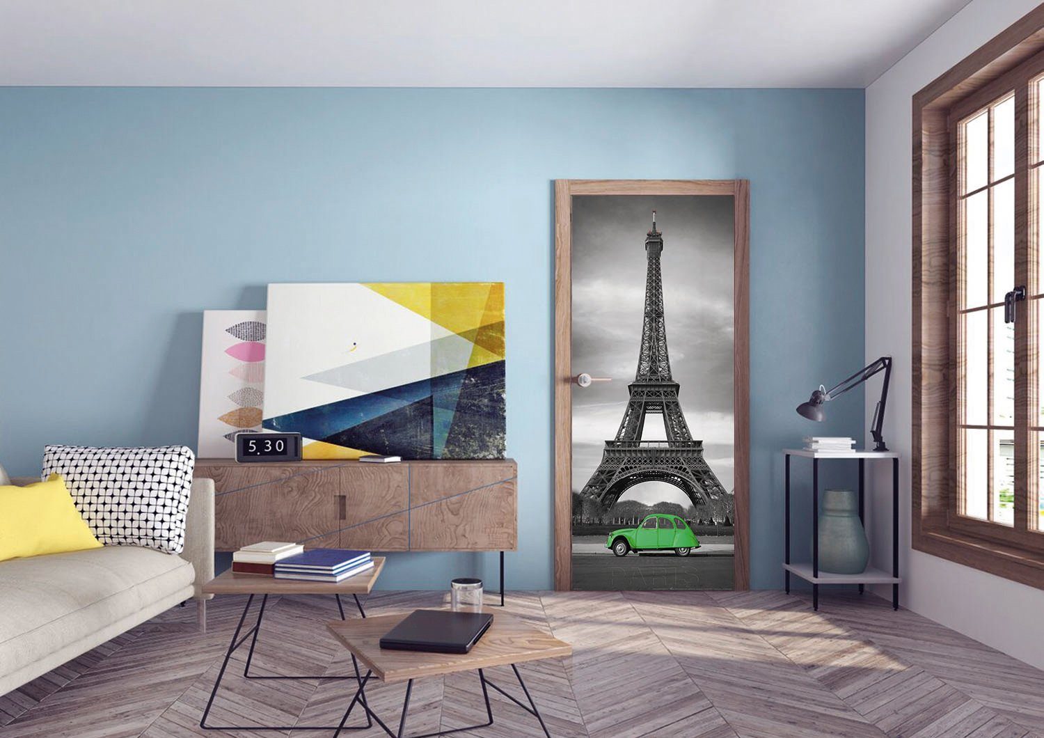 Papermoon Fotobehang Parijs - Deurbehang Vlies, 2 banen, 90x 200 cm (2-delig)