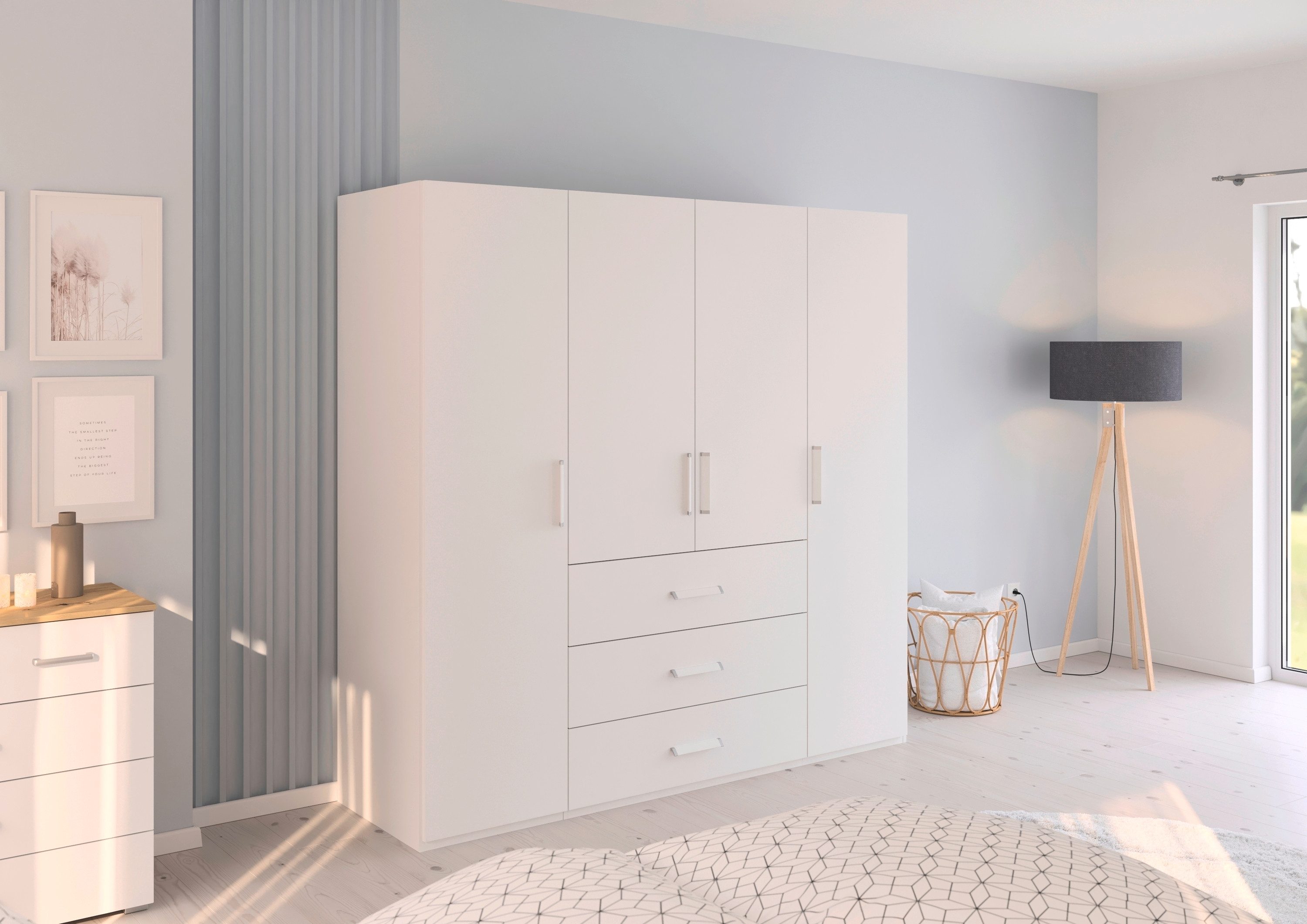 rauch Draaideurkast Kledingkast Kast Garderobe Slaapkamerkast EVELYN in elegante stijl met lades 3 breedtes en 2 hoogtes made in germany