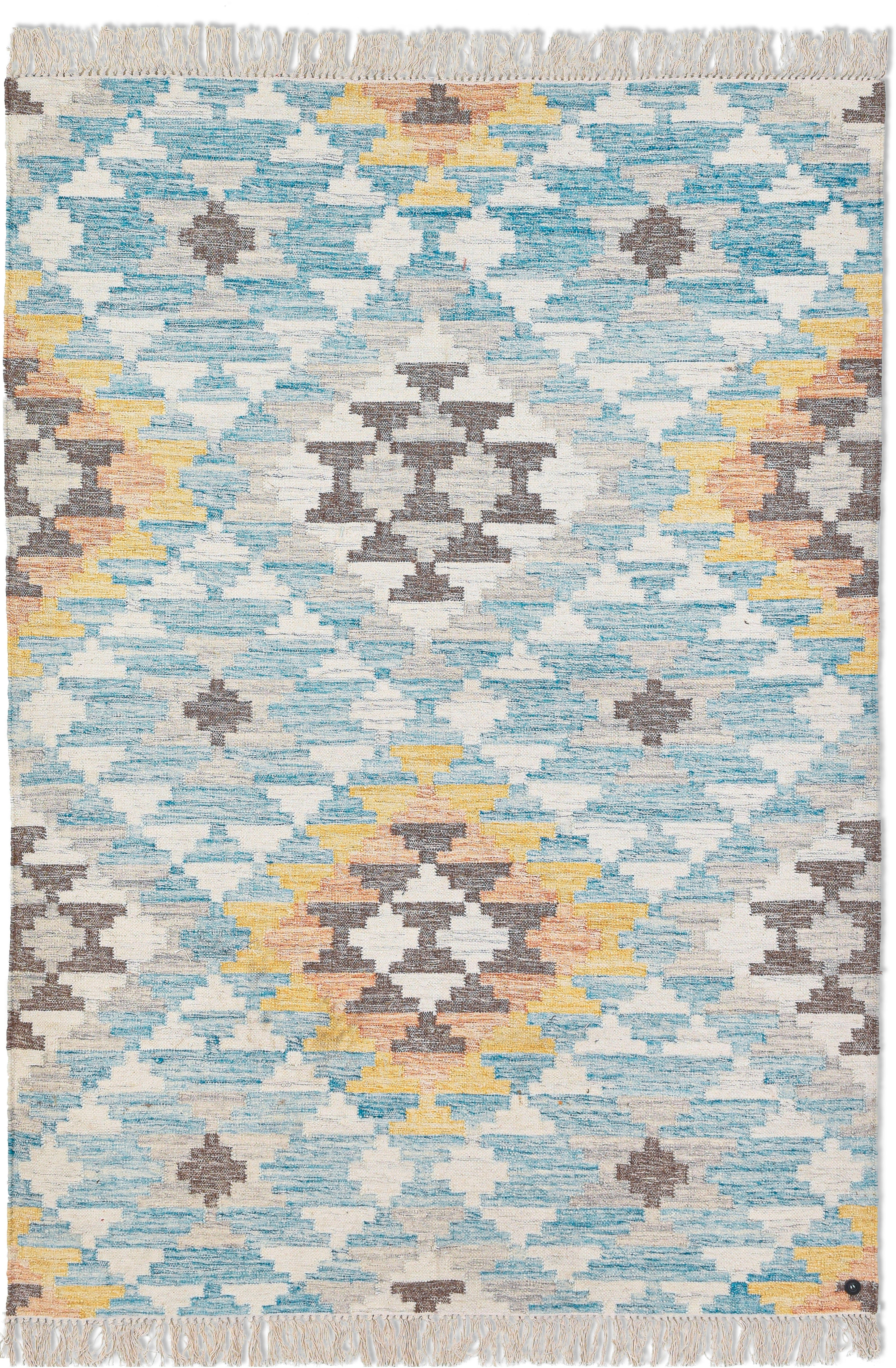 TOM TAILOR HOME Vloerkleed Check Kelim met de hand geweven, met franje, boho-stijl