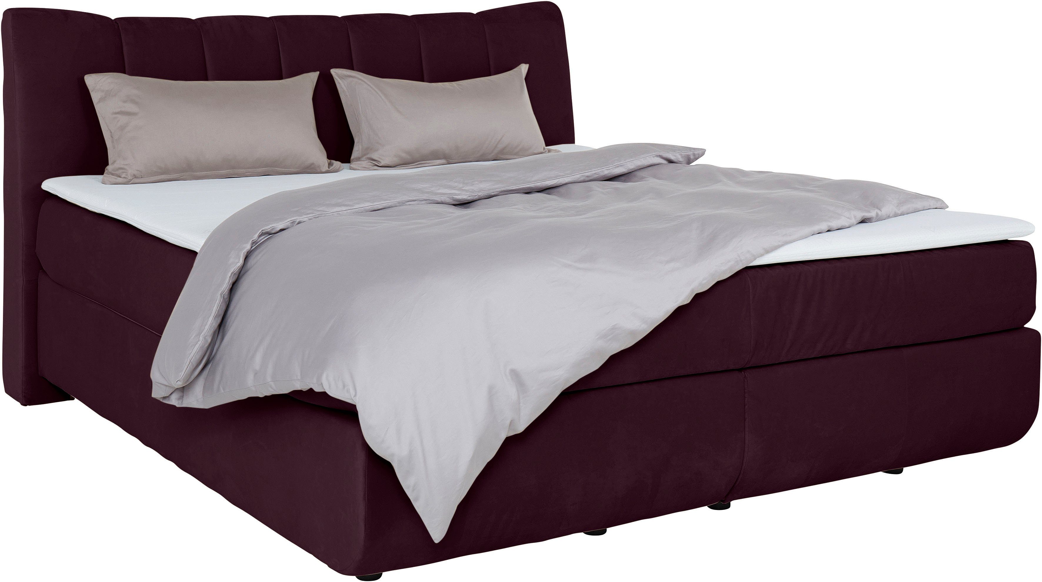 Leonique Boxspring Océane Los van de vloer- werkt vrijzwevend, verschillende hardheden (ook H4) boxsprings paars