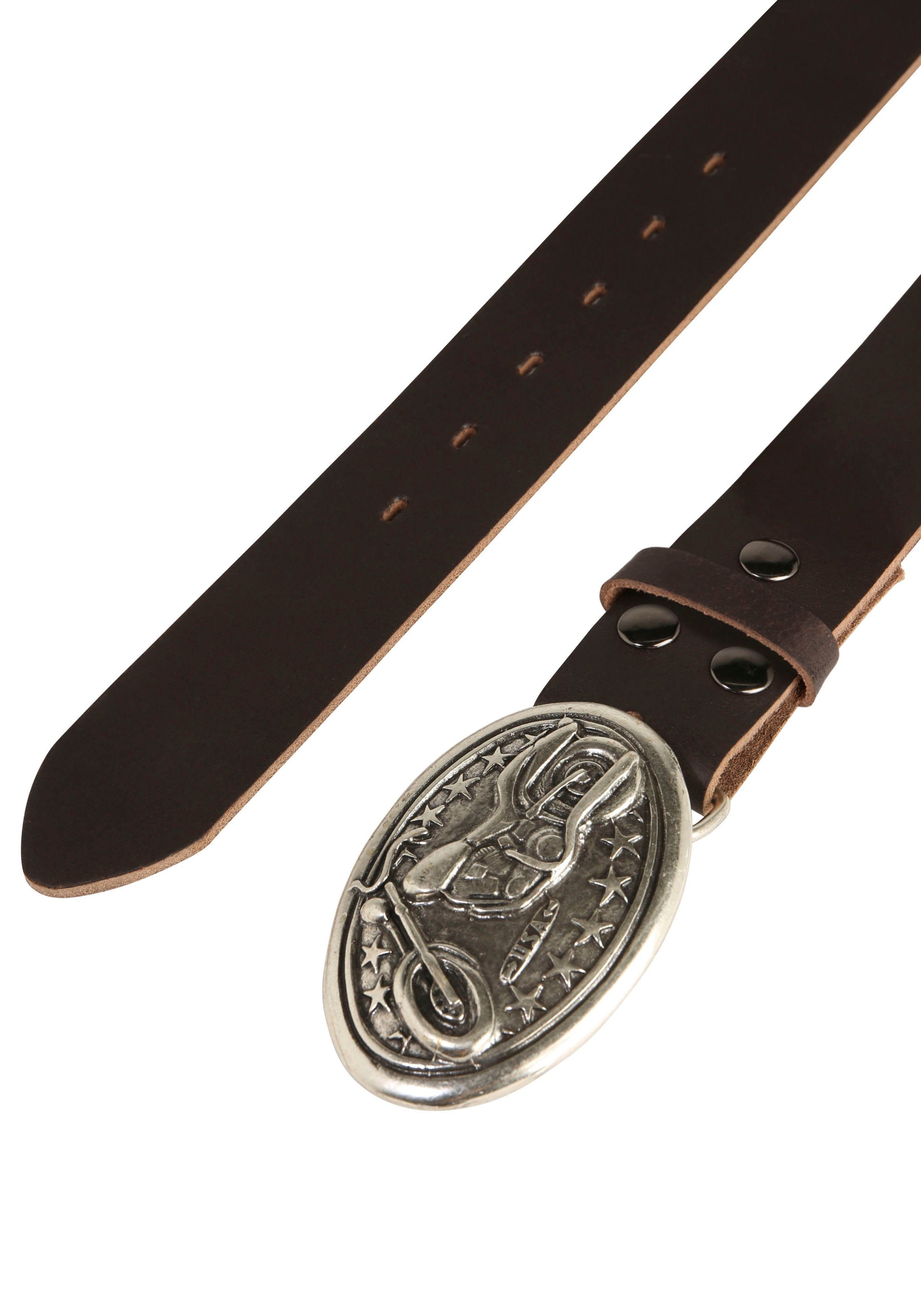 RETTUNGSRING by showroom 019° Leren riem met verwisselbare sluiting "fiets"