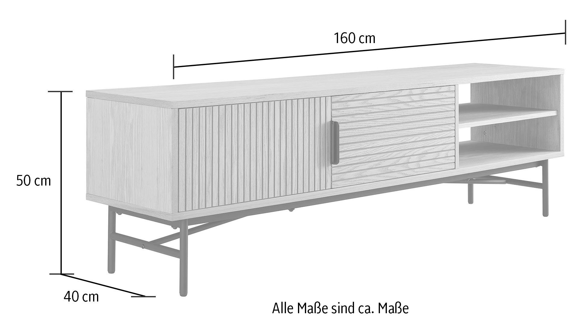 SalesFever Tv-meubel Commode, eikenhoutfineer, breedte 160 cm