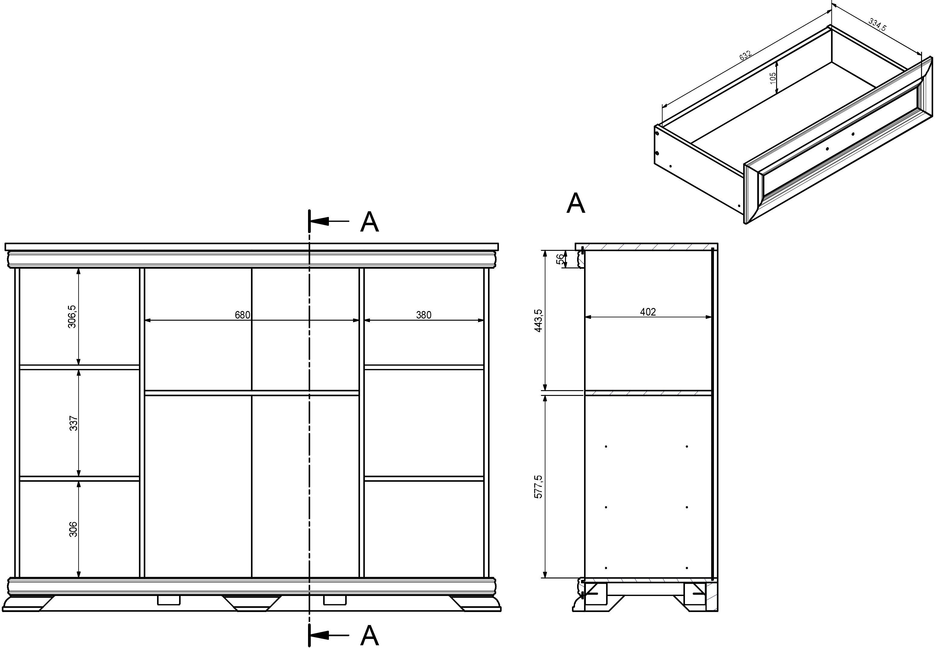 Home affaire Highboard Royal Breedte ca. 158 cm